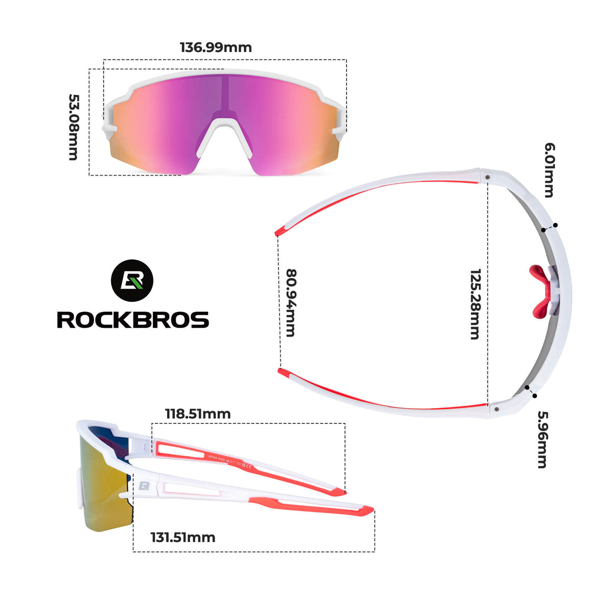 ROCKBROS Gepolariseerde sport- en fietsbril voor kinderen