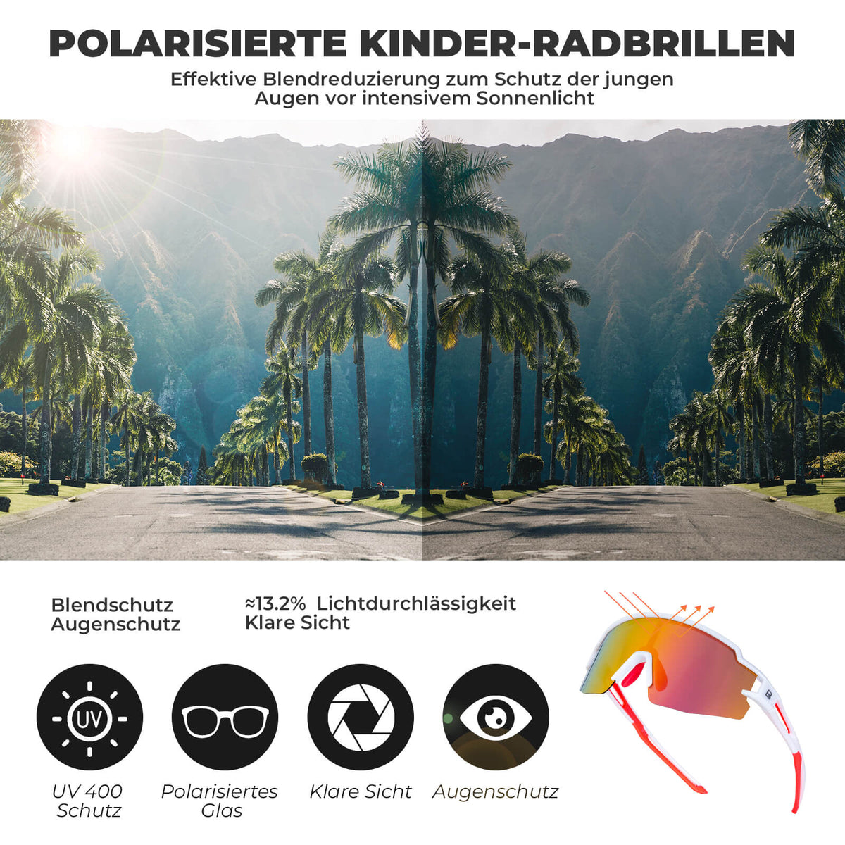 ROCKBROS Gepolariseerde sport- en fietsbril voor kinderen