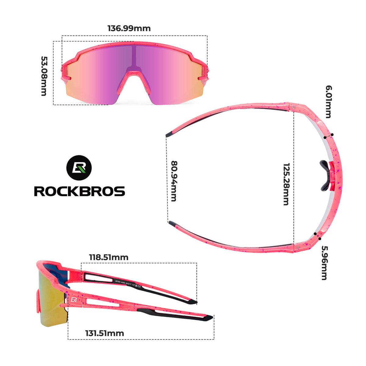ROCKBROS Gepolariseerde sport- en fietsbril voor kinderen