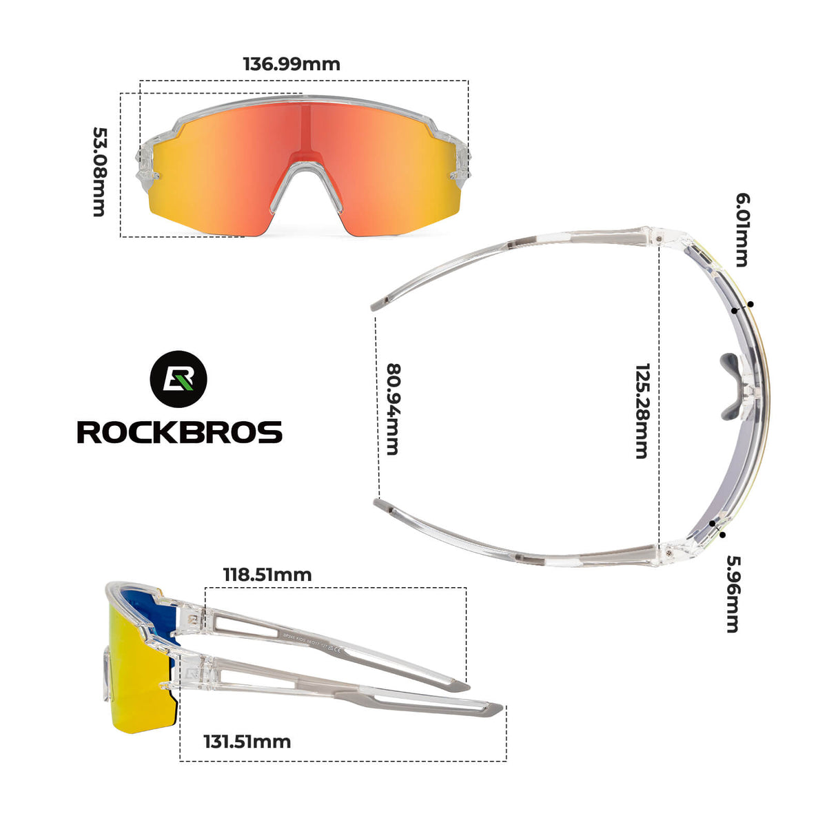 ROCKBROS Gepolariseerde sport- en fietsbril voor kinderen