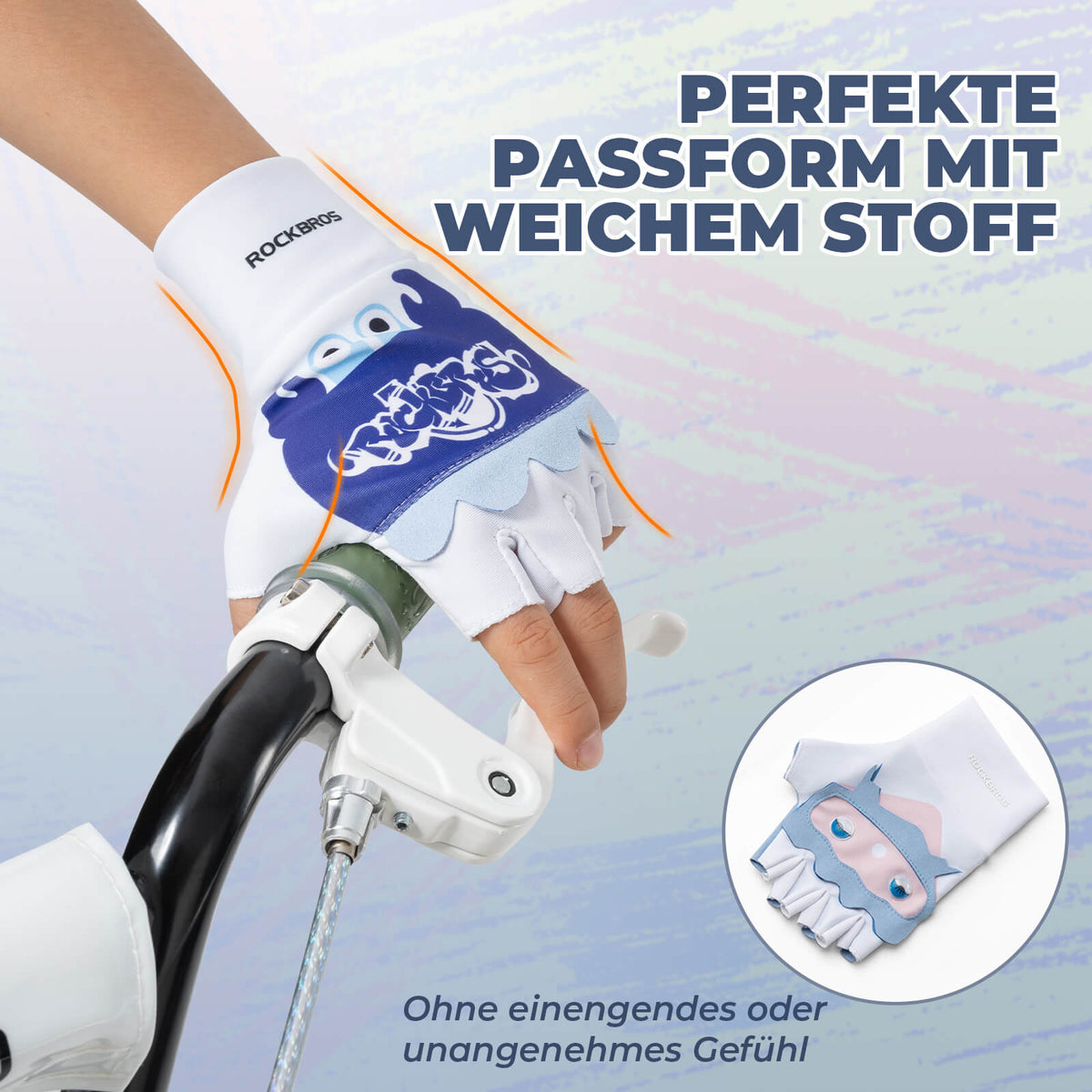 ROCKBROS Kinder Halffinger Fingerloze Fietshandschoenen