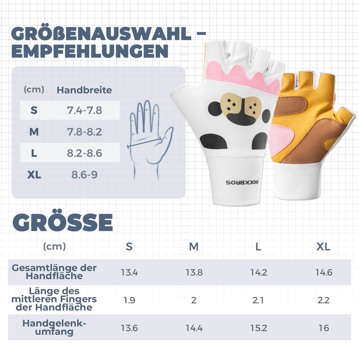 ROCKBROS Kinder Halffinger Fingerloze Fietshandschoenen