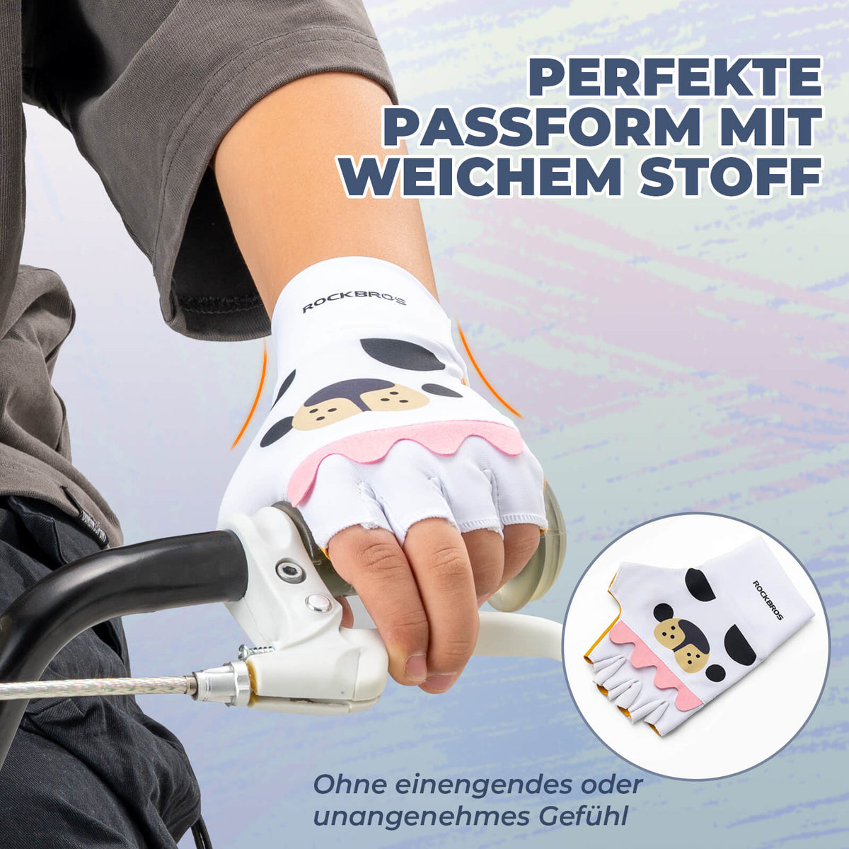 ROCKBROS Kinder Halffinger Fingerloze Fietshandschoenen