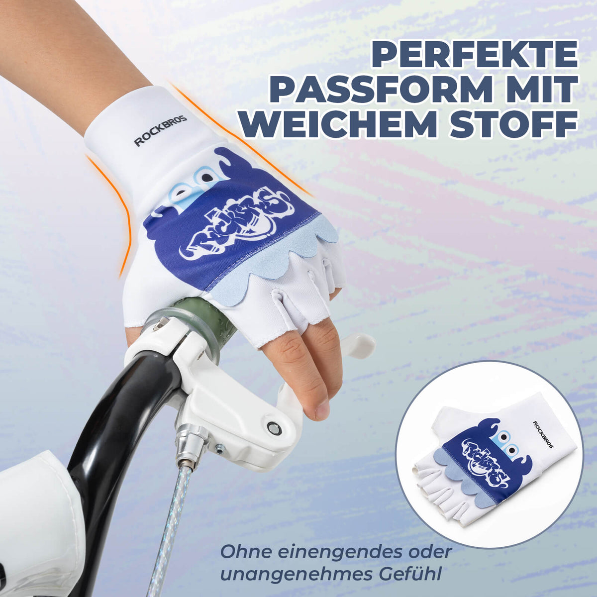 ROCKBROS Kinder Halffinger Fingerloze Fietshandschoenen