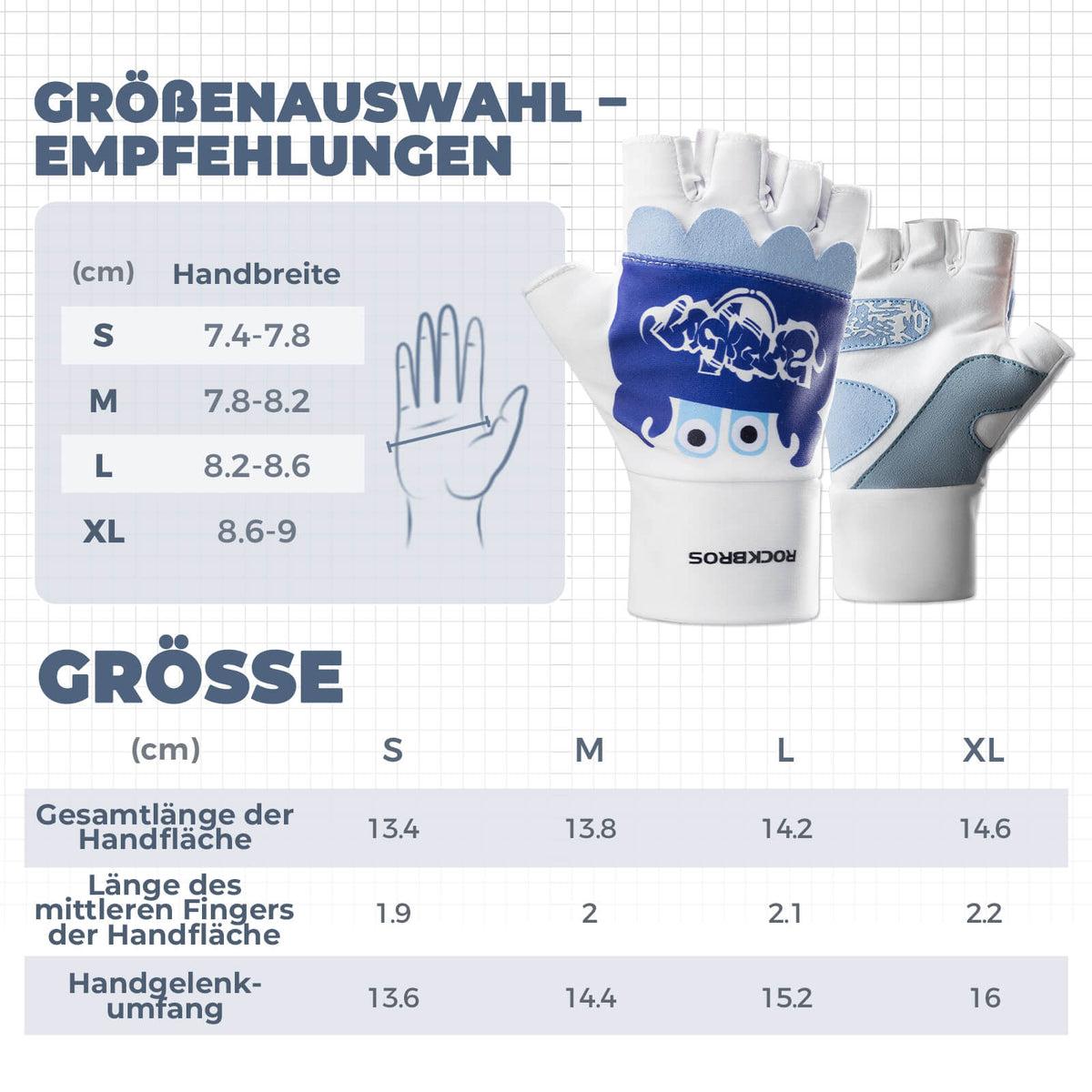 ROCKBROS Kinder Halffinger Fingerloze Fietshandschoenen