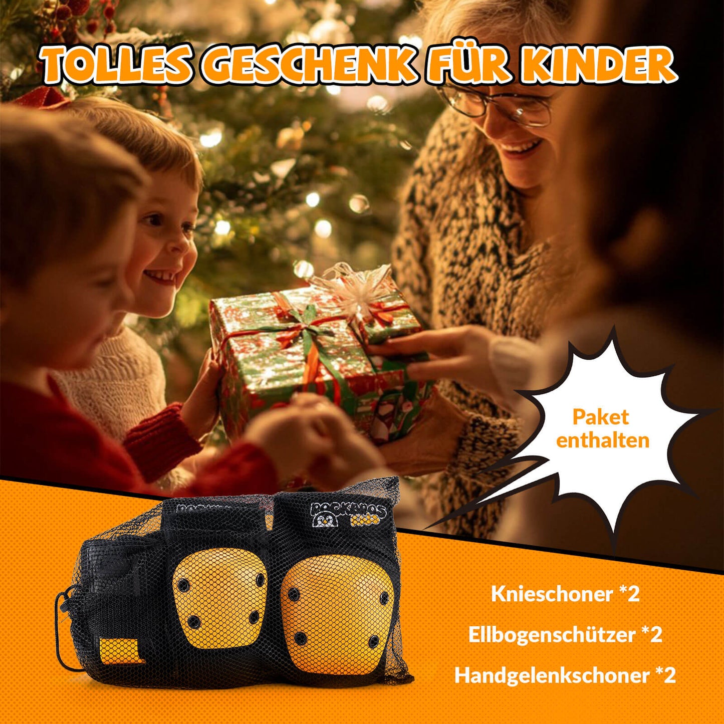 Kinderkniebeschermers 6-in-1 Comfort Beschermingsset Fiets Sportbeschermers ROCKBROS