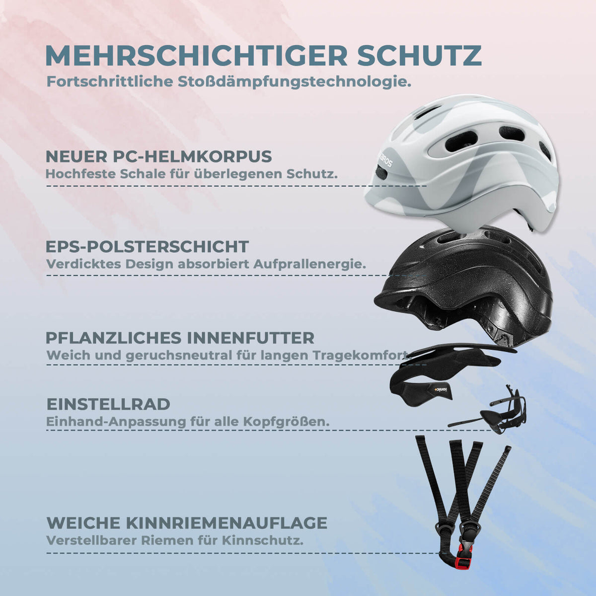 ROCKBROS Kinderhelm Achterlicht-Compatibel 54–58 cm 6–18 jaar