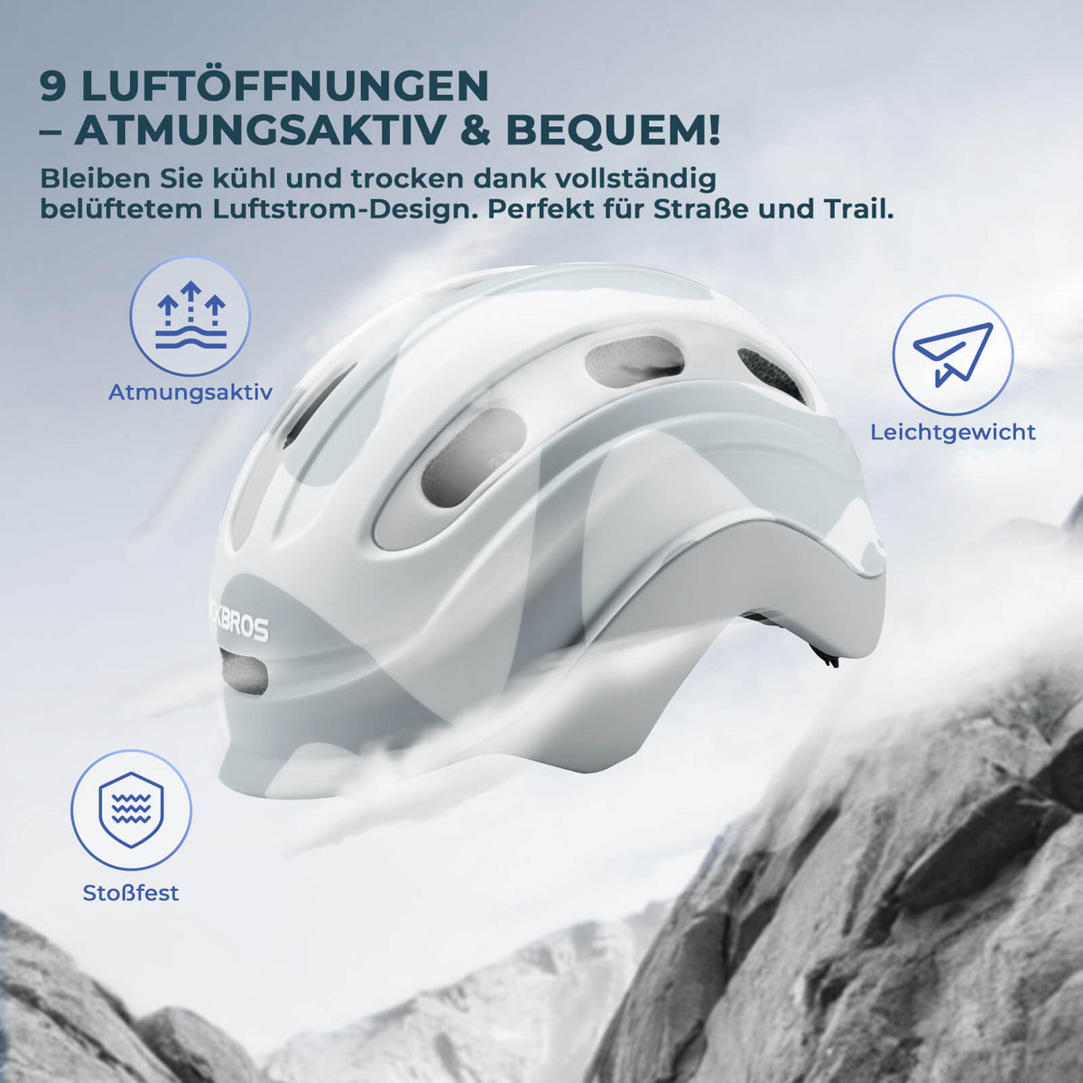 ROCKBROS Kinderhelm Achterlicht-Compatibel 54–58 cm 6–18 jaar