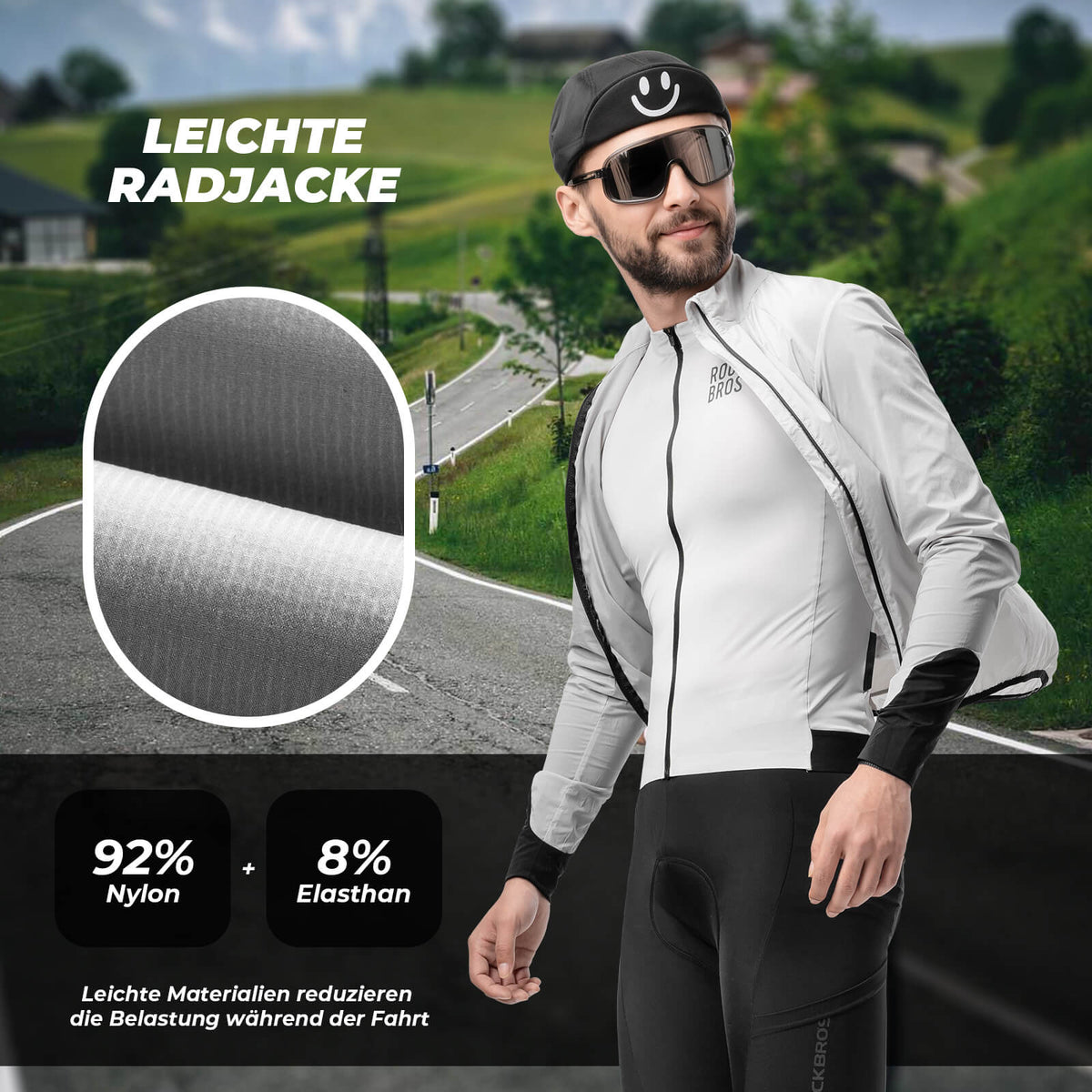 ROCKBROS Lichte Fietsshirt Ademend Reflecterend Grijs Heren