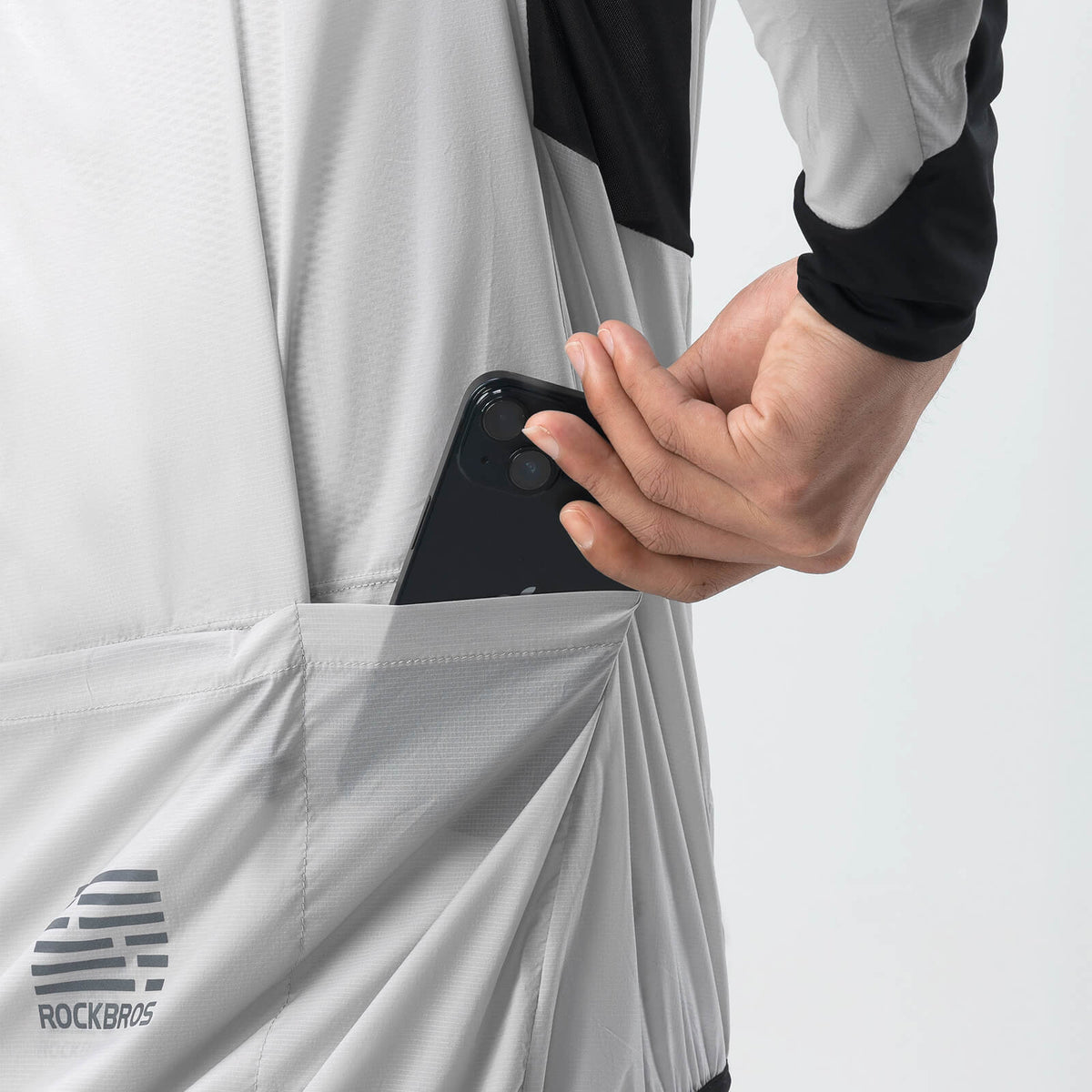 ROCKBROS Lichte Fietsshirt Ademend Reflecterend Grijs Heren