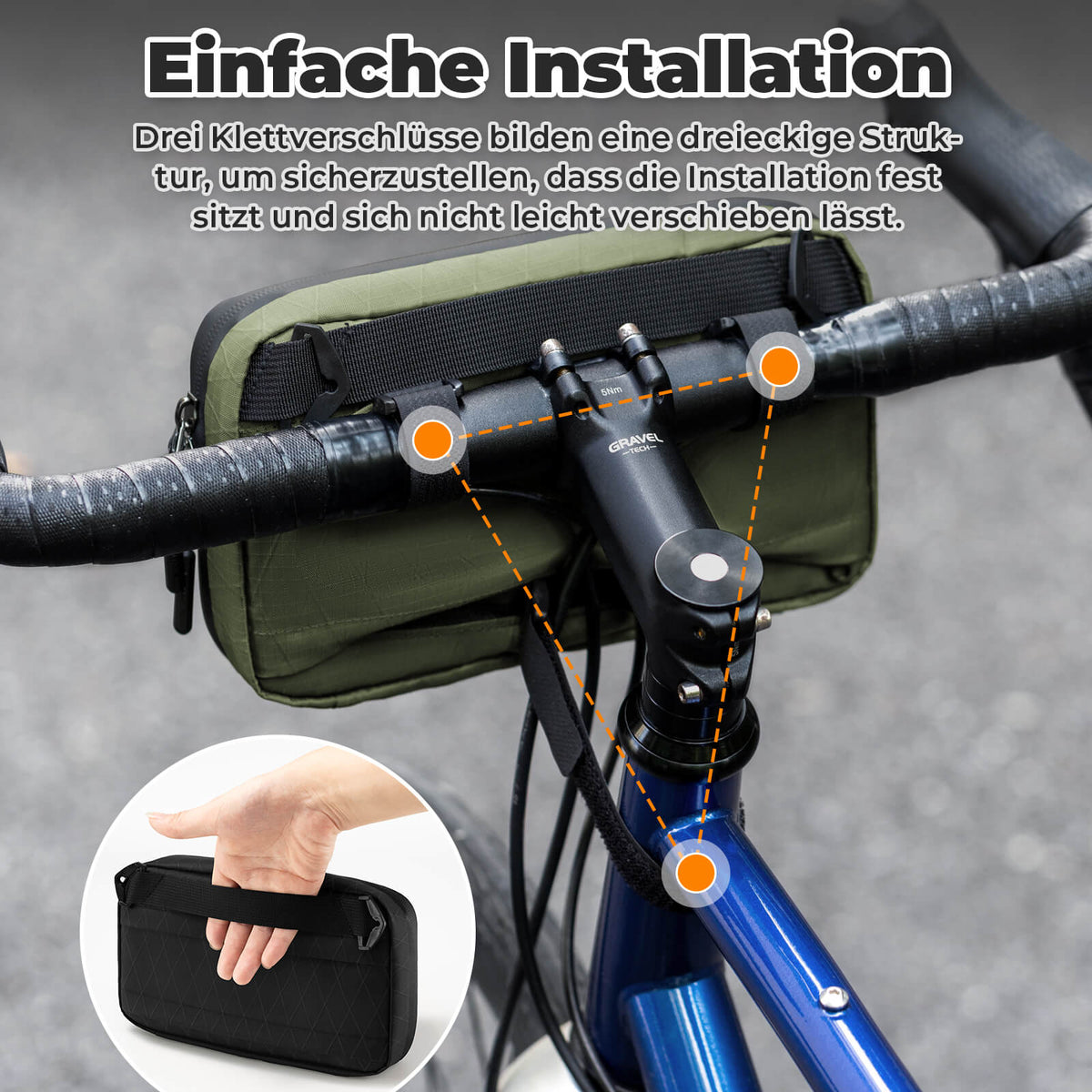 ROCKBROS Stuurertas Fietsentas met Schouderband 2,1L