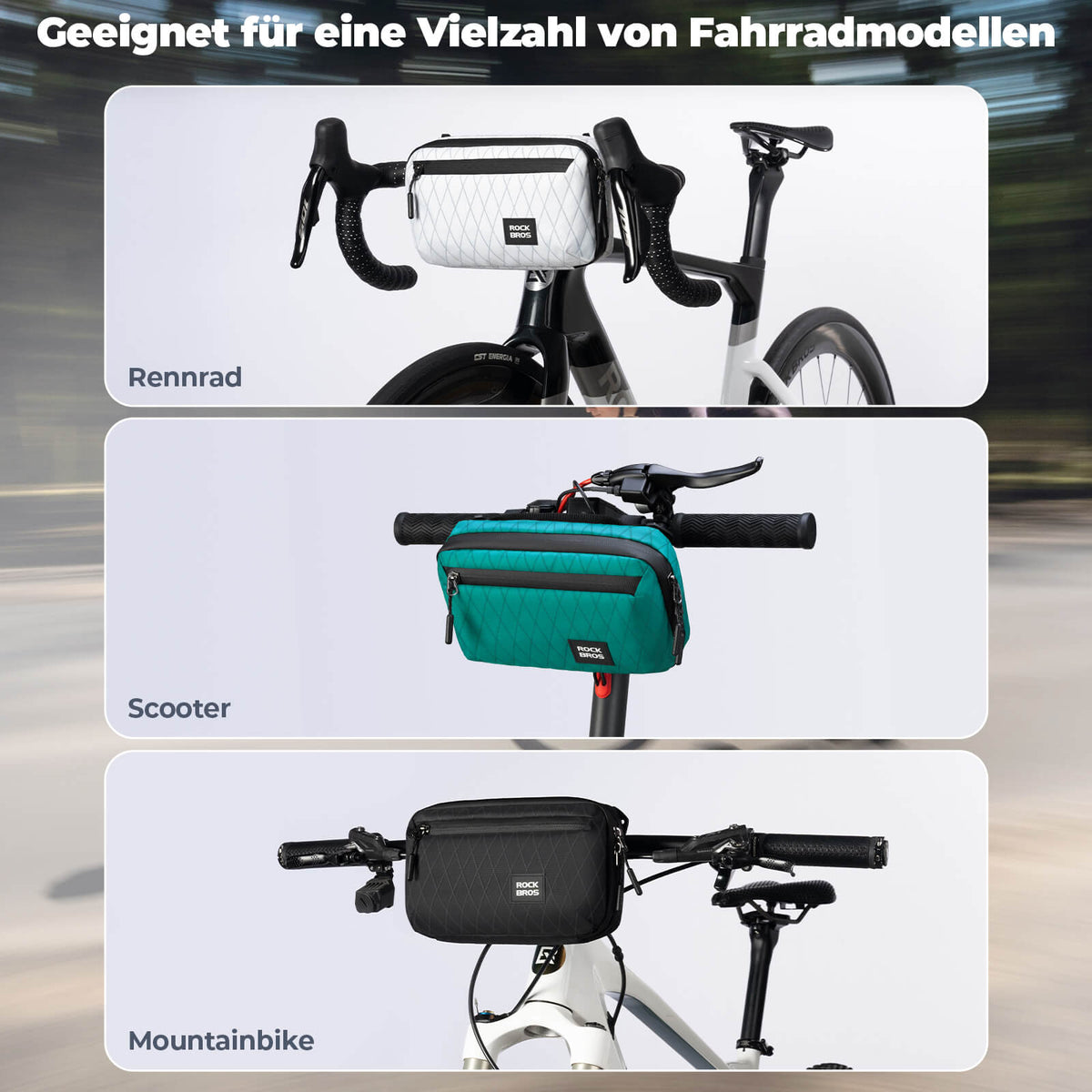 ROCKBROS Stuurertas Fietsentas met Schouderband 2,1L