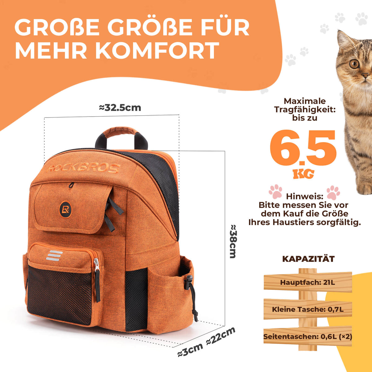 ROCKBROS Stuurtas Huisdierentas voor Brompton/Klapfiets 21 L