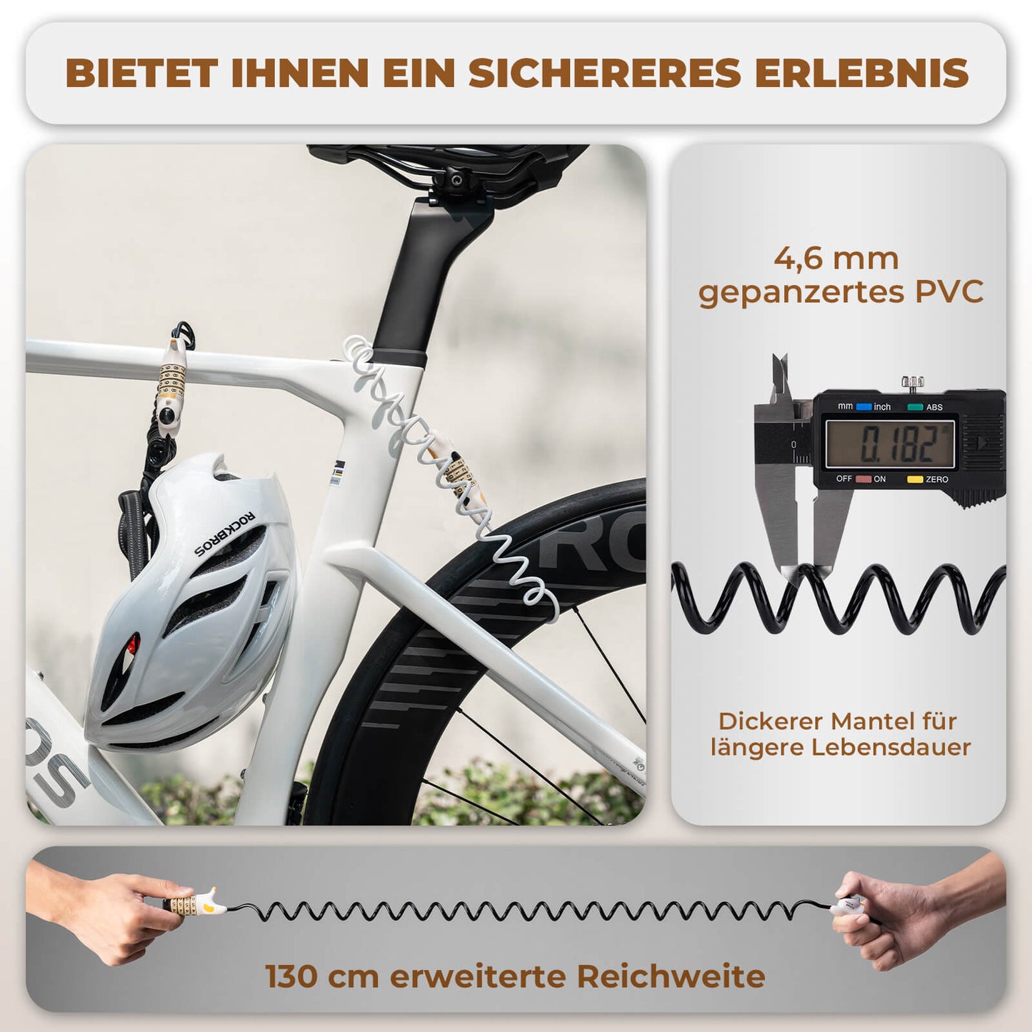 Multifunctioneel fietsslot, combinatieslot voor kinderen, helmslot, ROCKBROS