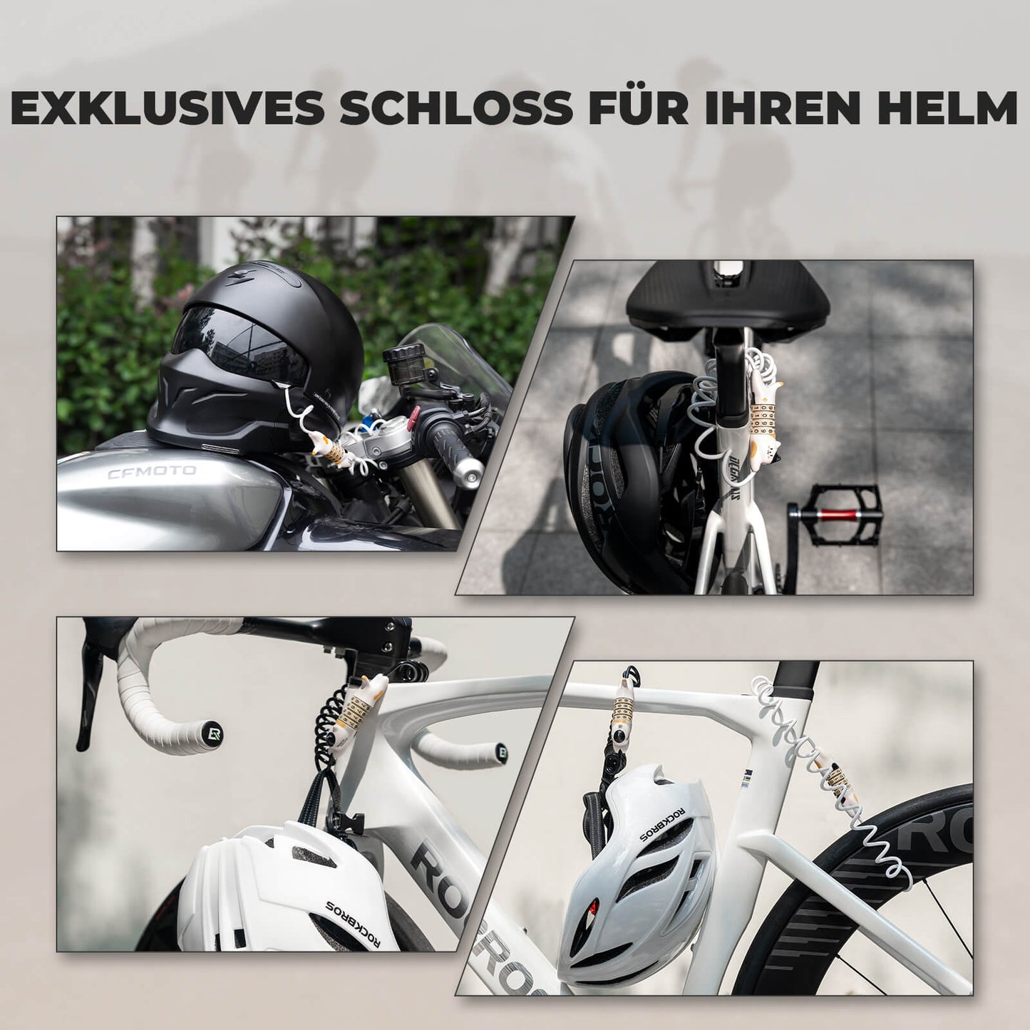 Multifunctioneel fietsslot, combinatieslot voor kinderen, helmslot, ROCKBROS