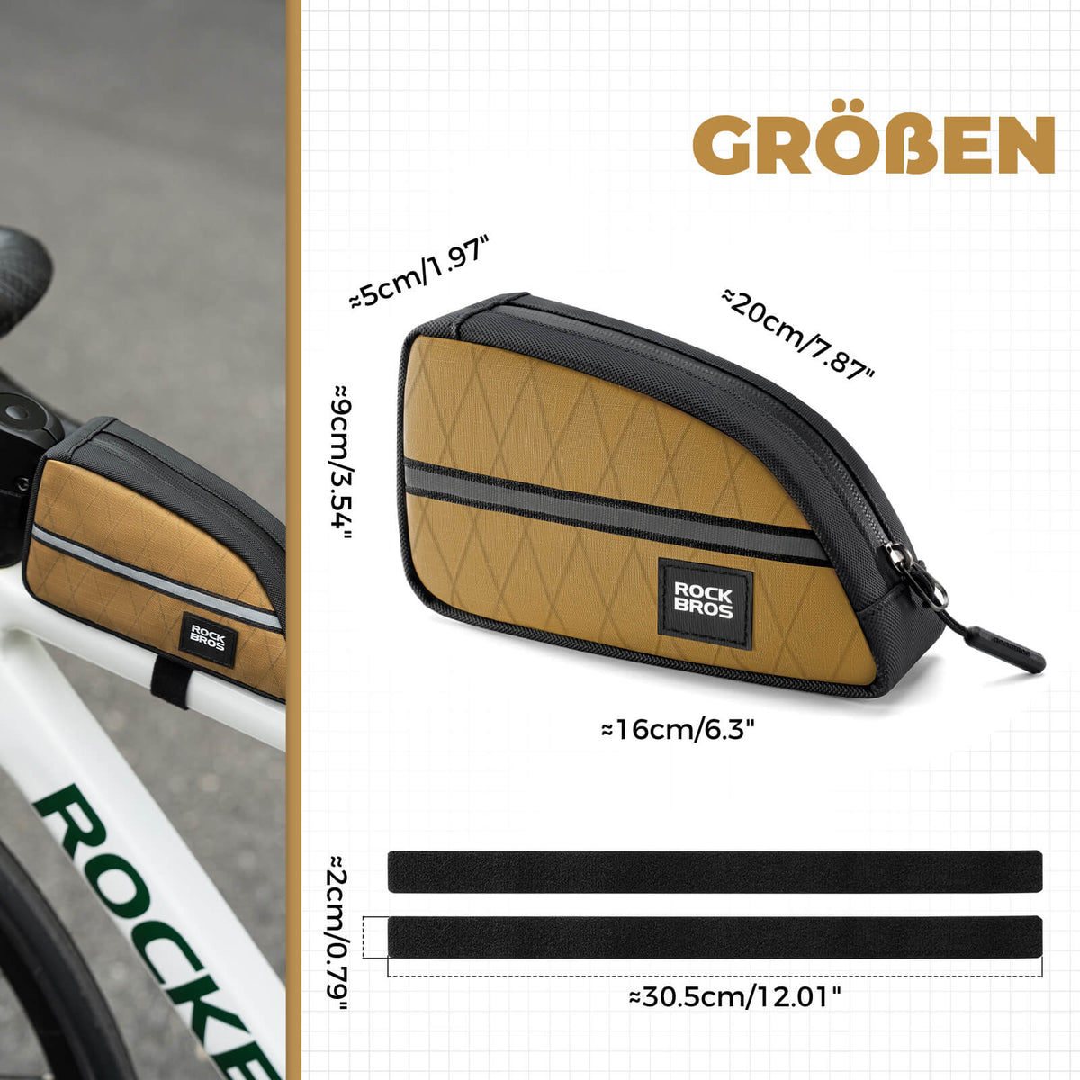 ROCKBROS Buisboodschappentas 0,8L Licht voor vouwfiets opvouwbare fietsen