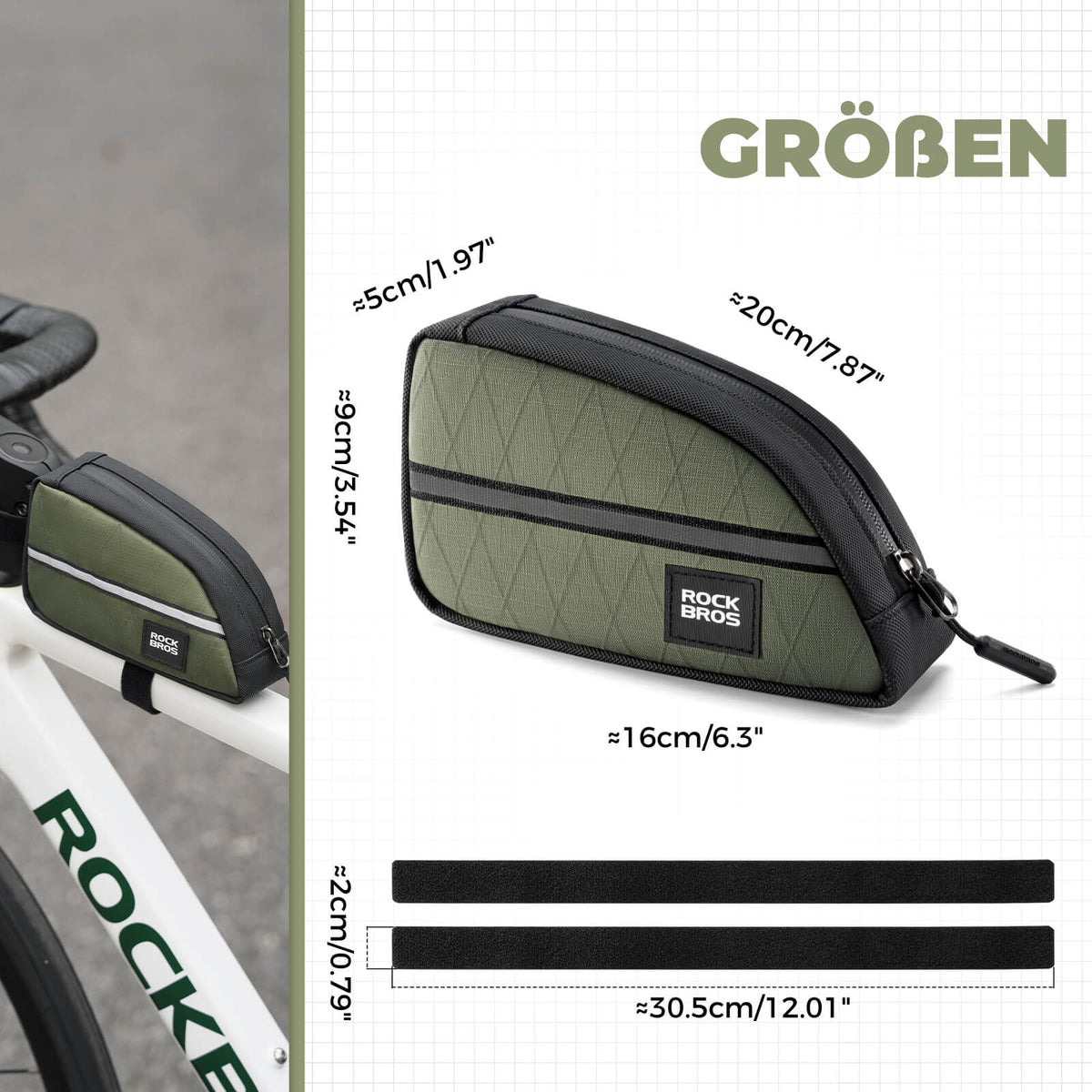 ROCKBROS Buisboodschappentas 0,8L Licht voor vouwfiets opvouwbare fietsen