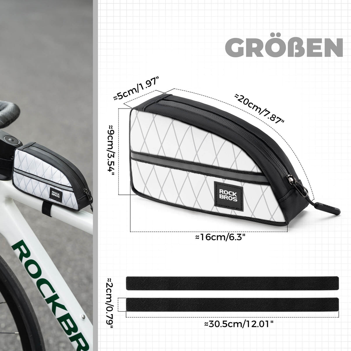 ROCKBROS Buisboodschappentas 0,8L Licht voor vouwfiets opvouwbare fietsen