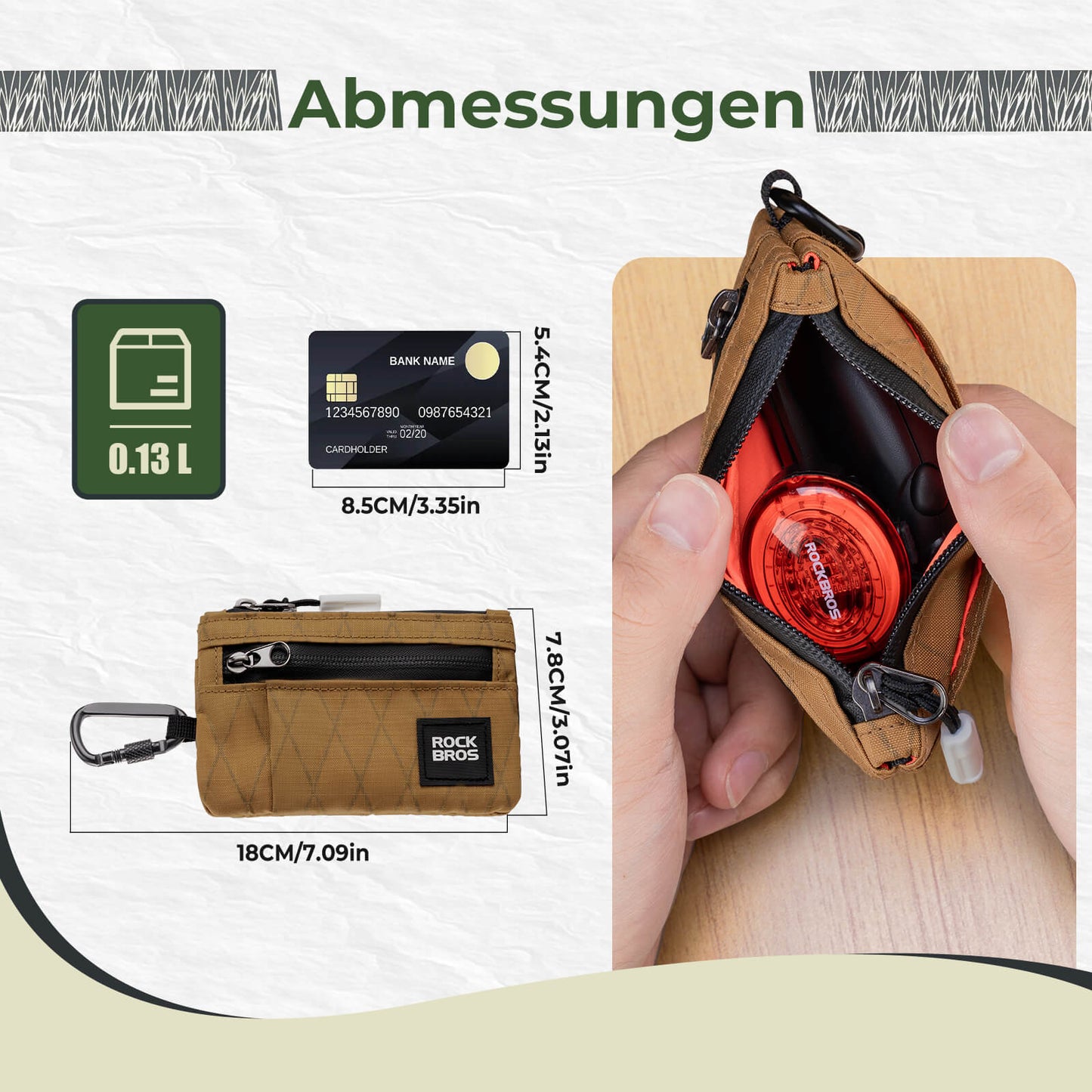 Portemonnee, tasje, telefoonhoesje, draagbaar met hangslot, ROCKBROS