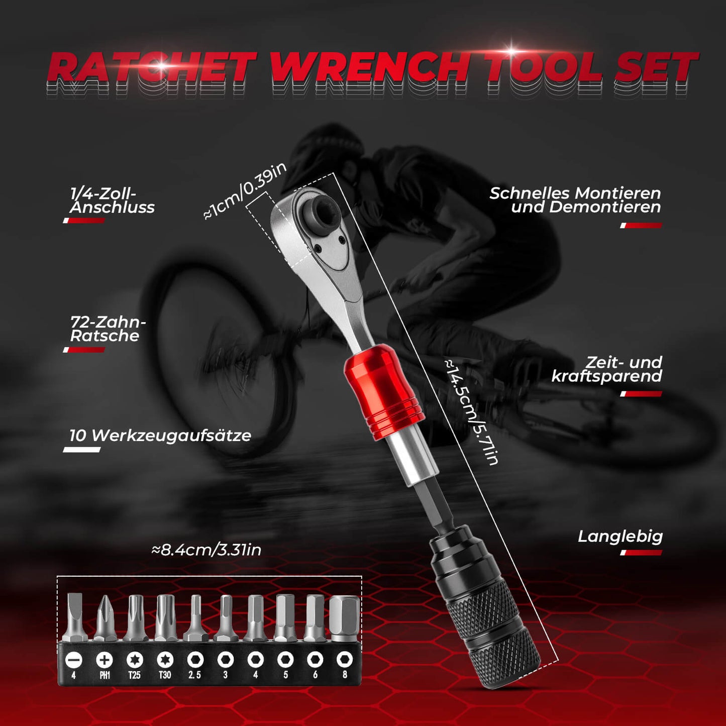 Ratelsleutelset 1/4 inch mini reparatiegereedschap ROCKBROS