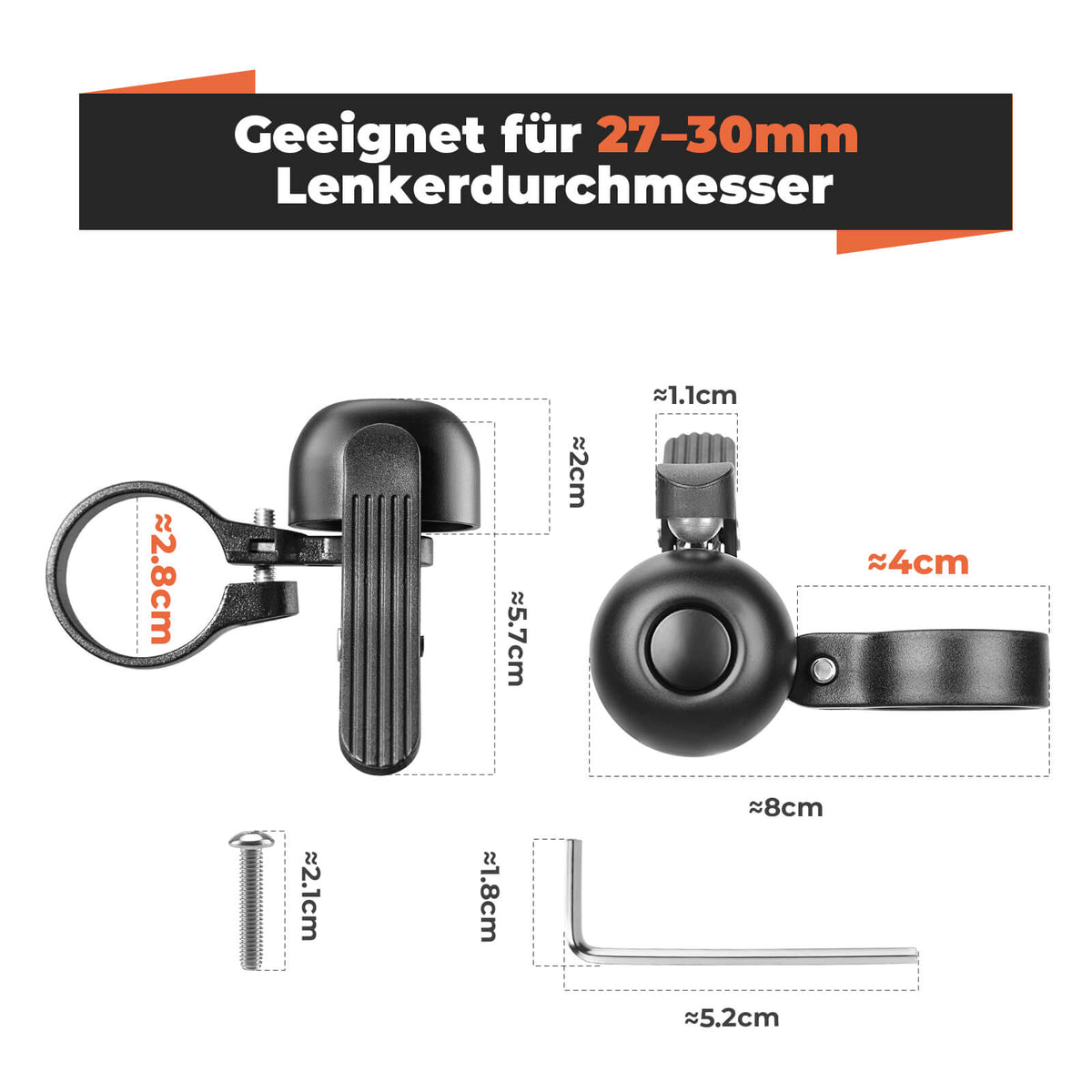 ROCKBROS Racefiets bel voor gebogen sturen 27-30 mm