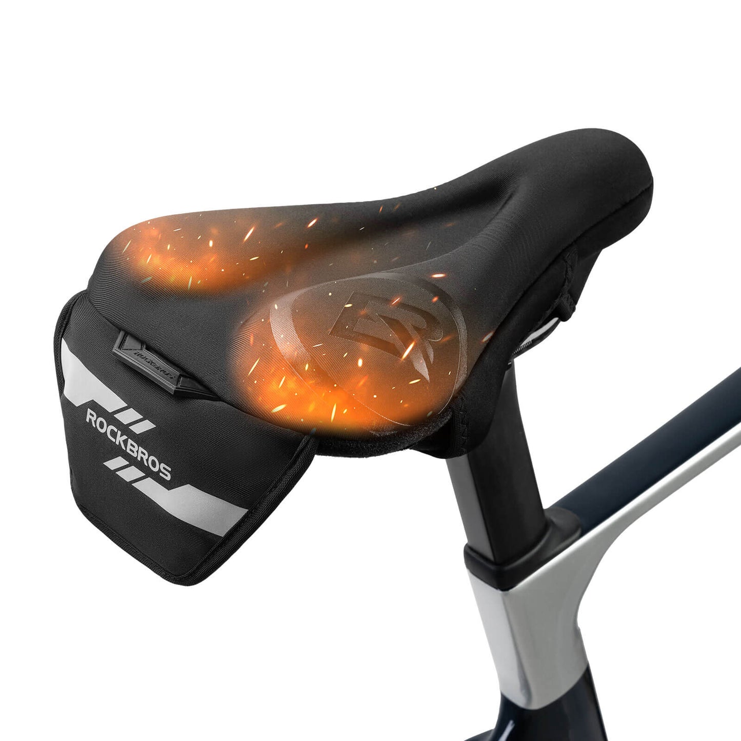 Verwarmde zadelhoes met snelsluiting voor mountainbikes, racefietsen en e-bikes van Rockbros.