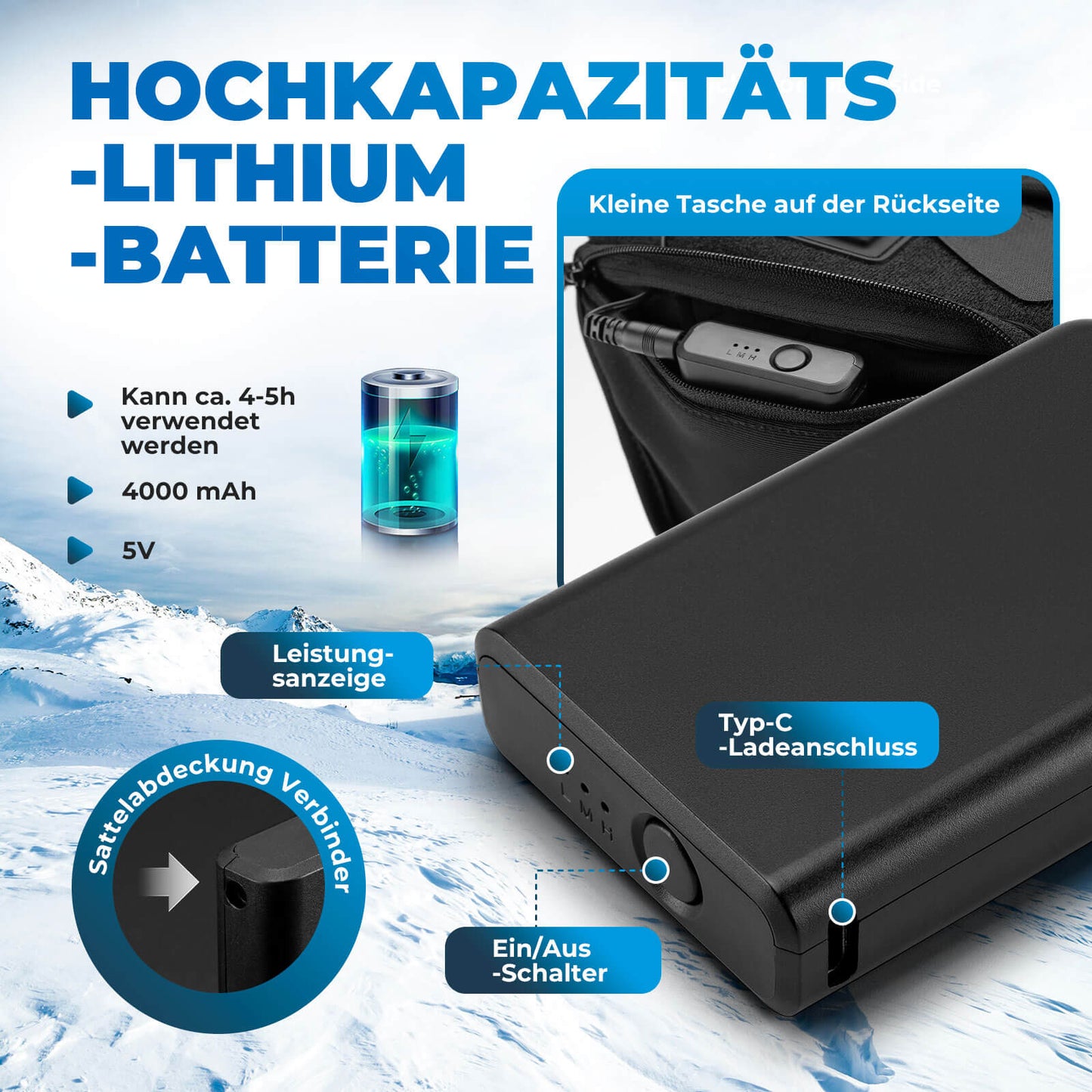 Verwarmde zadelhoes met snelsluiting voor mountainbikes, racefietsen en e-bikes van Rockbros.