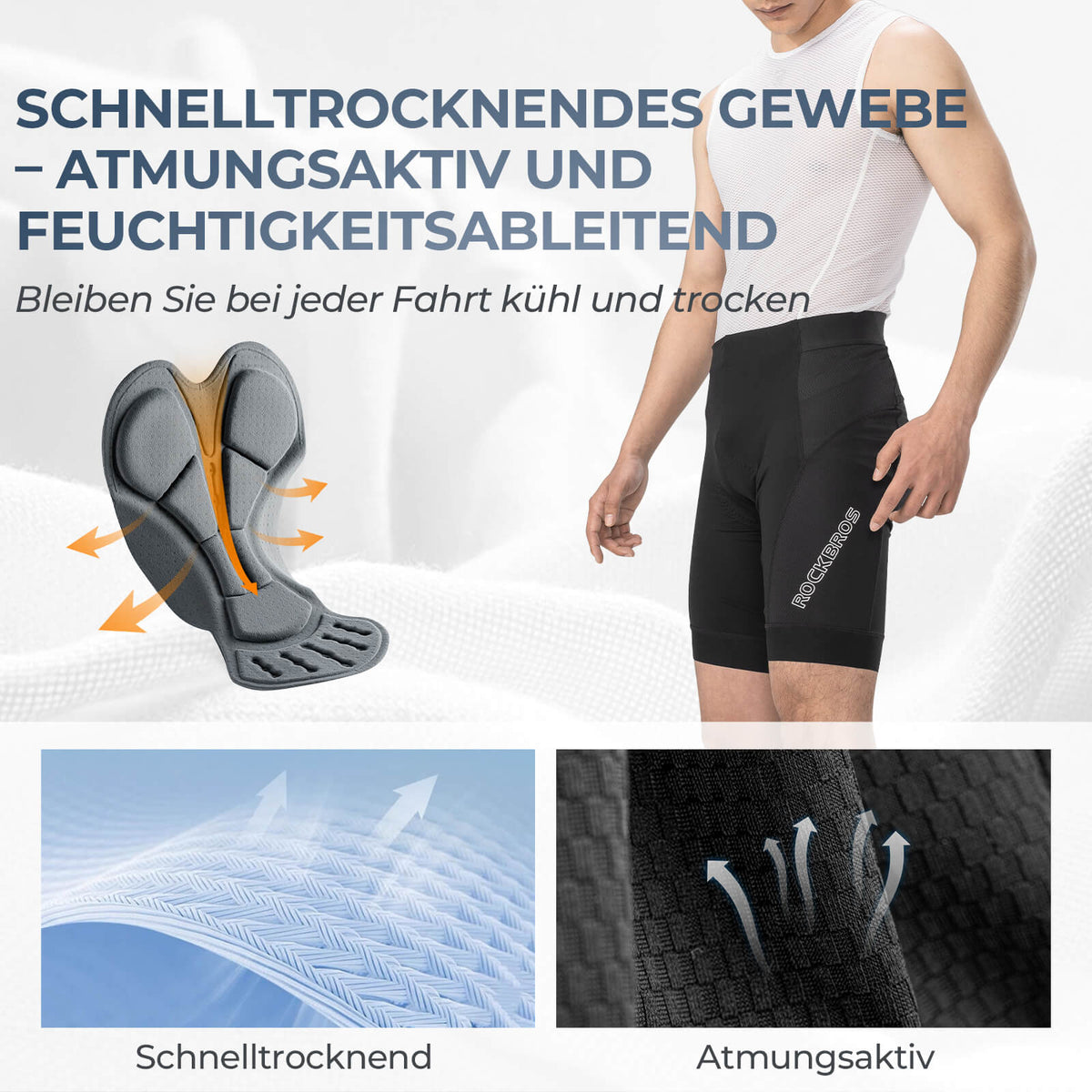 ROCKBROS Snel drogende Fietsbroek Ademend Heren Zomer