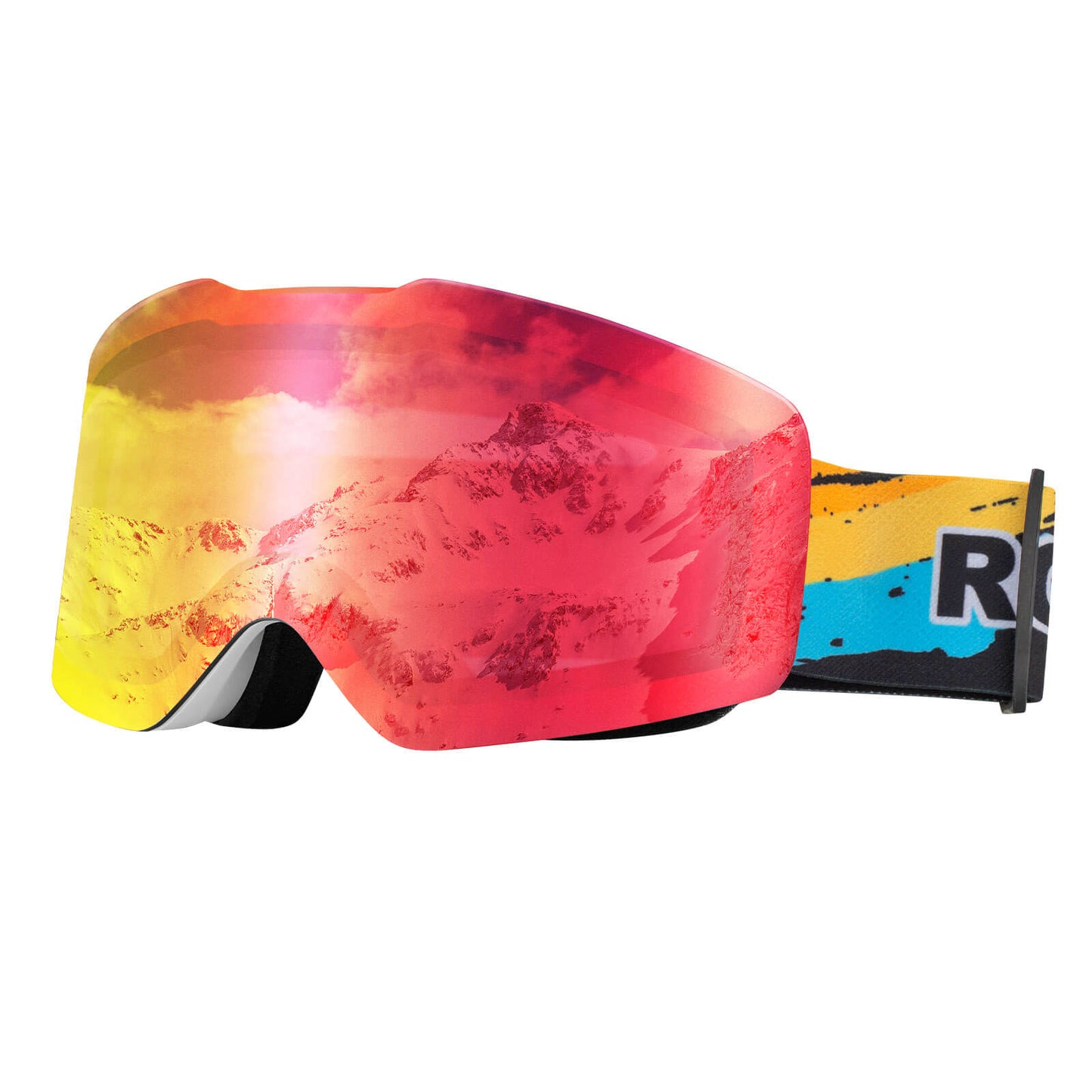 Skibril, sneeuwbril, gepolariseerde, helmcompatibele sportbril, ski?n, ROCKBROS