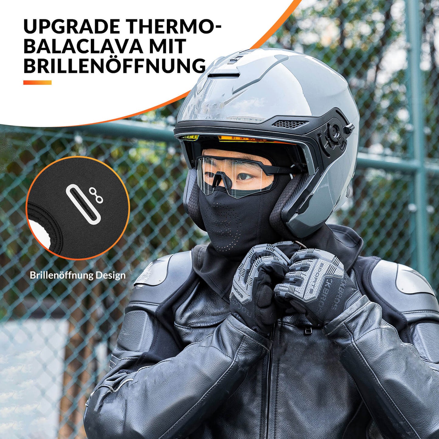 Balaclava gezichtsmasker, herfst/winter, warm, met opening voor bril, ROCKBROS