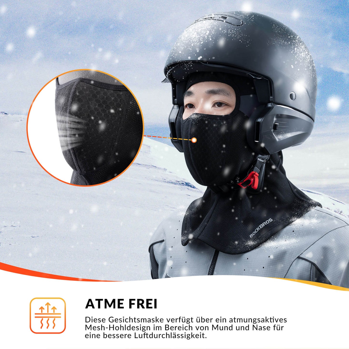 Winter bivakmuts gezichtsmasker warm en winddicht ROCKBROS