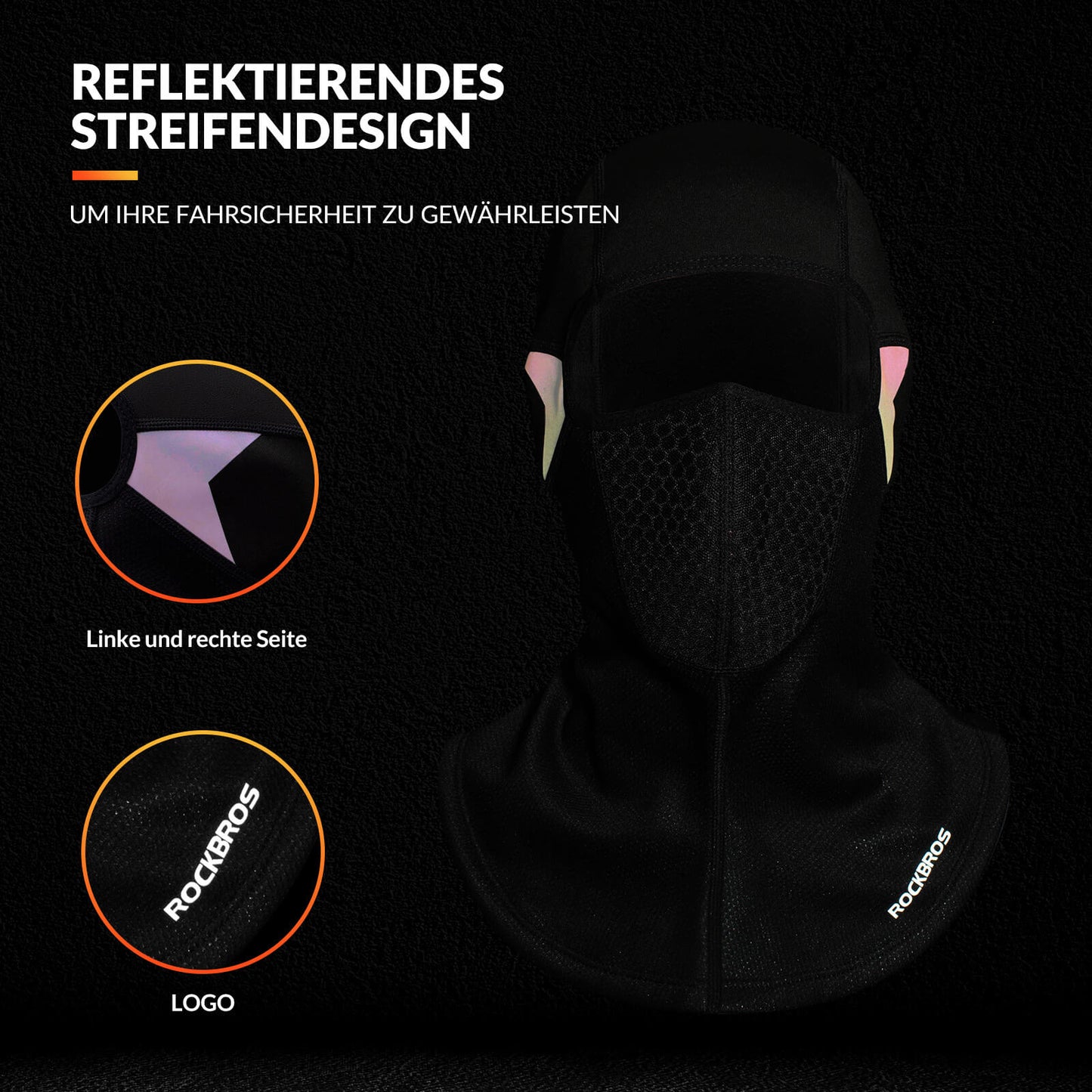Winter bivakmuts gezichtsmasker warm en winddicht ROCKBROS