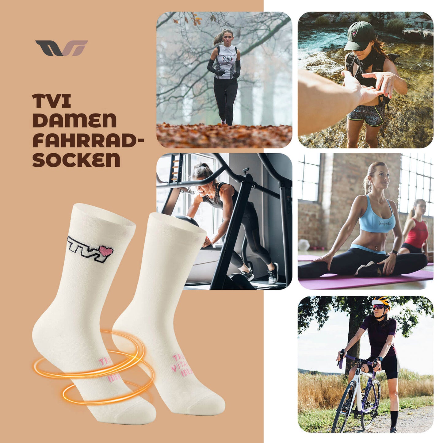 TVI Dames Sportsokken Ademende Fietssokken Winter ROCKBROS