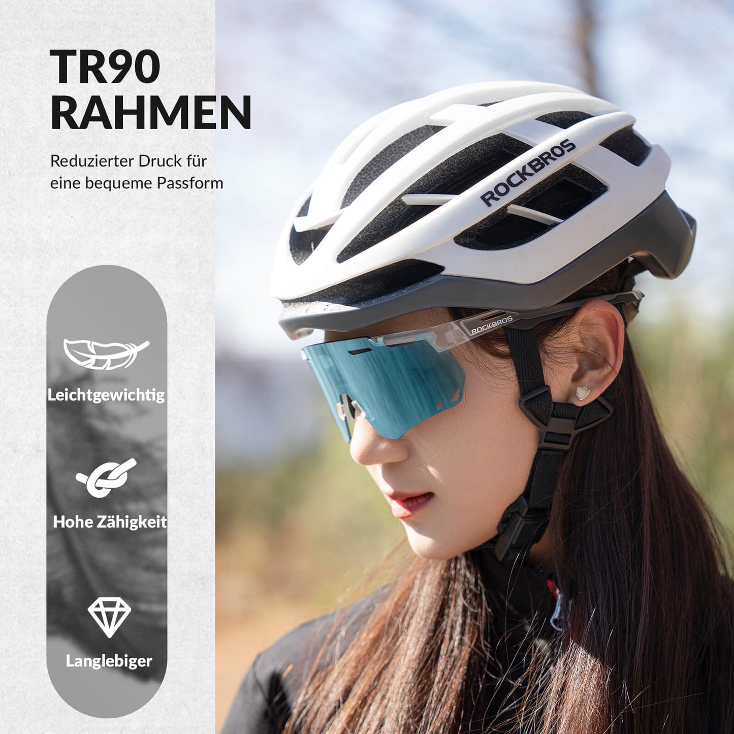 Ultralichte fietsbril, meekleurende zonnebril met UV400-bescherming, ROCKBROS