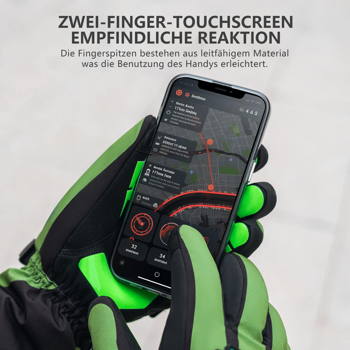 Verwarmde fietshandschoenen voor de winter, 3 warmtestanden, maten M-XL, ROCKBROS