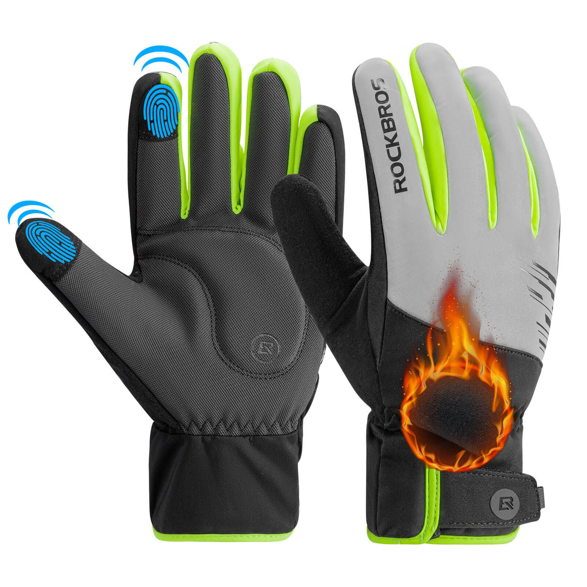 ROCKBROS Winter Fiets Handschoenen Touchscreen Warm Winddicht