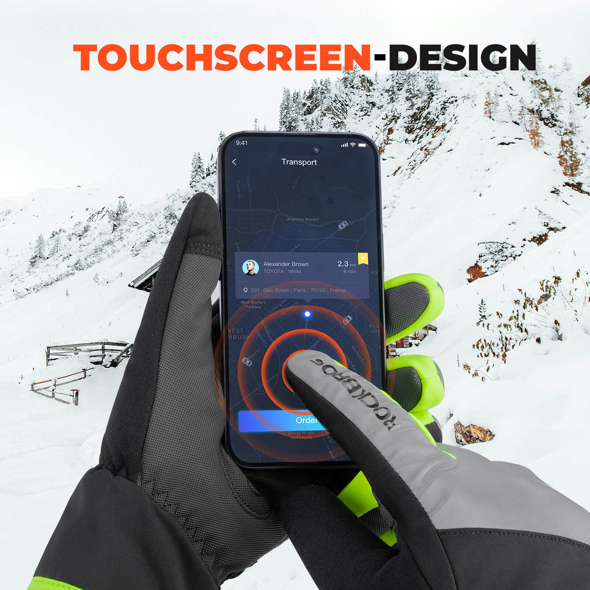 ROCKBROS Winter Fiets Handschoenen Touchscreen Warm Winddicht