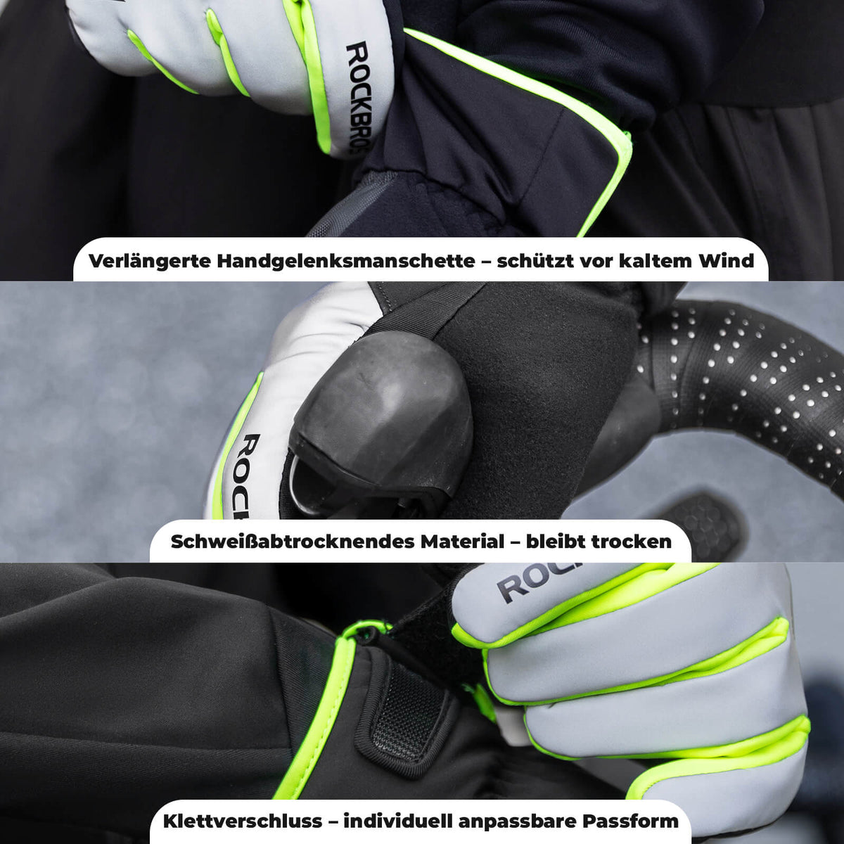 ROCKBROS Winter Fiets Handschoenen Touchscreen Warm Winddicht