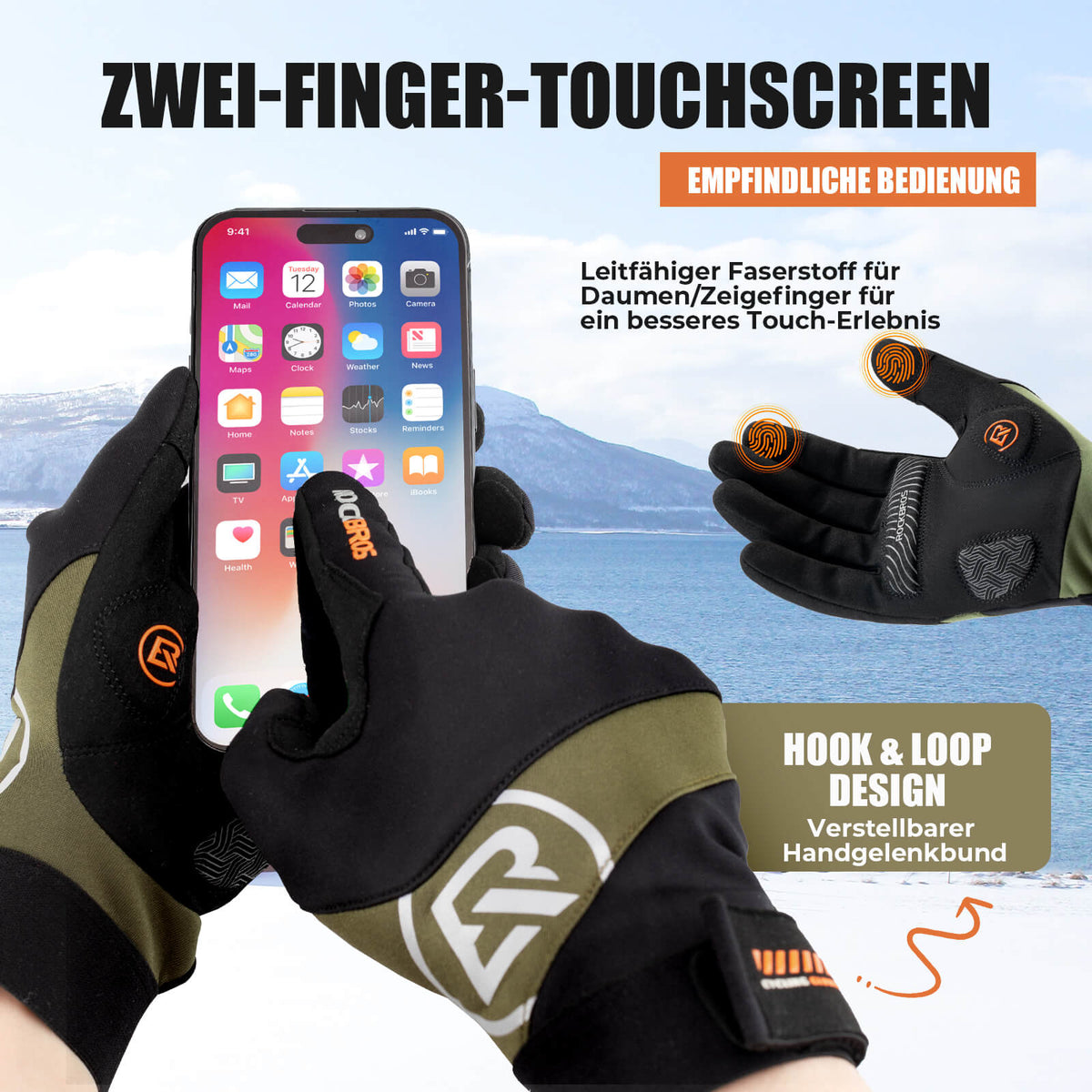 ROCKBROS Herfst Fietshandschoenen Touchscreen-compatibel