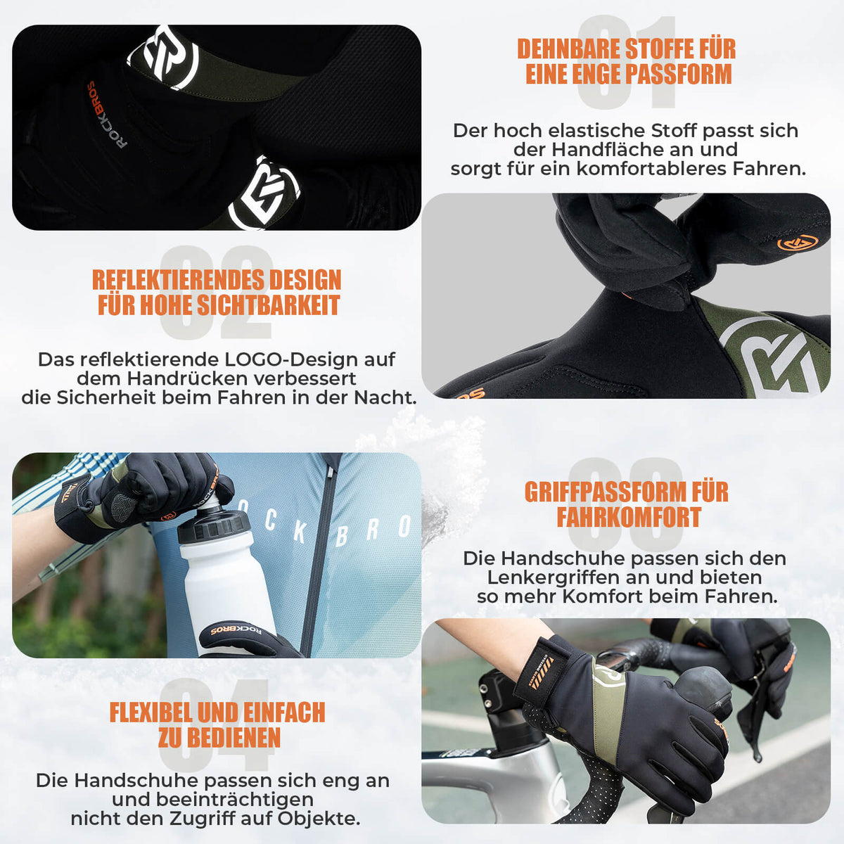 ROCKBROS Herfst Fietshandschoenen Touchscreen-compatibel