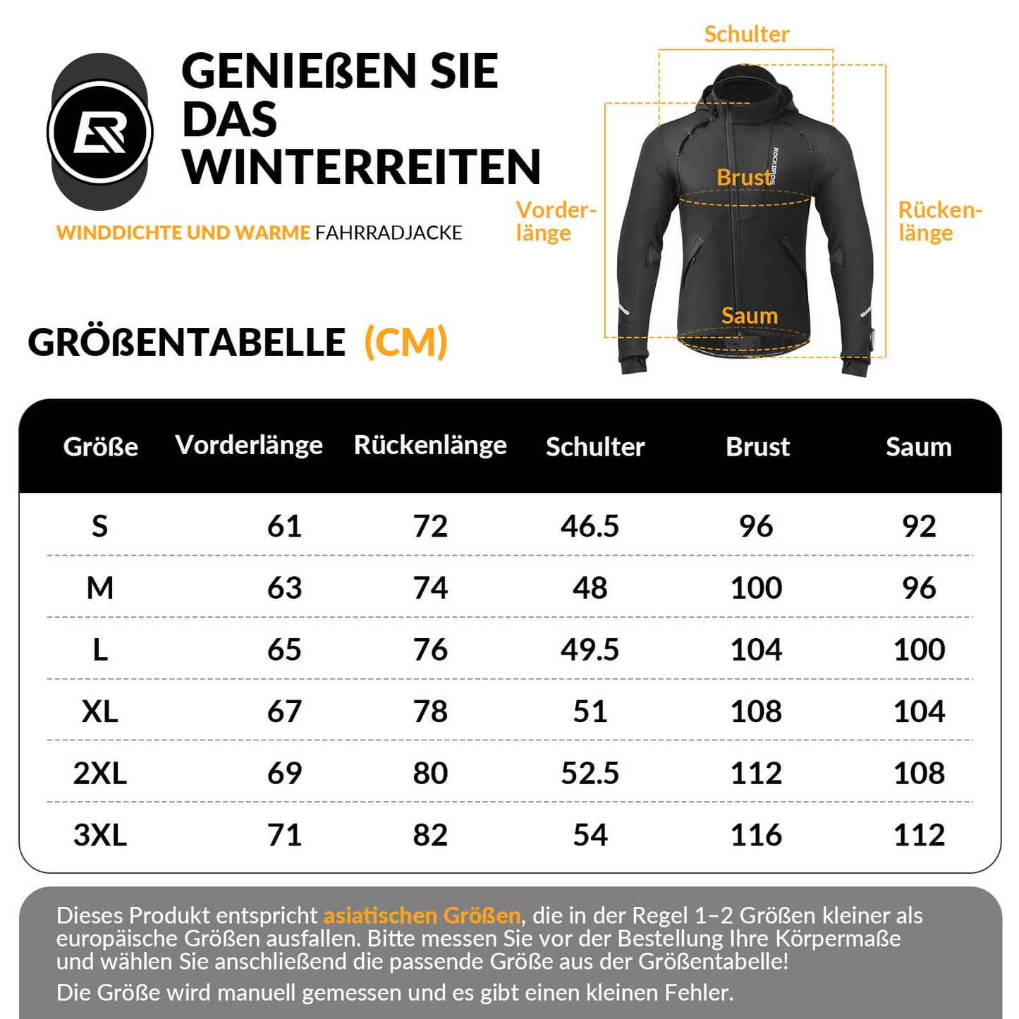 Winterfietsjas, winddicht ¨C met TPU-touchscreenbediening, ROCKBROS
