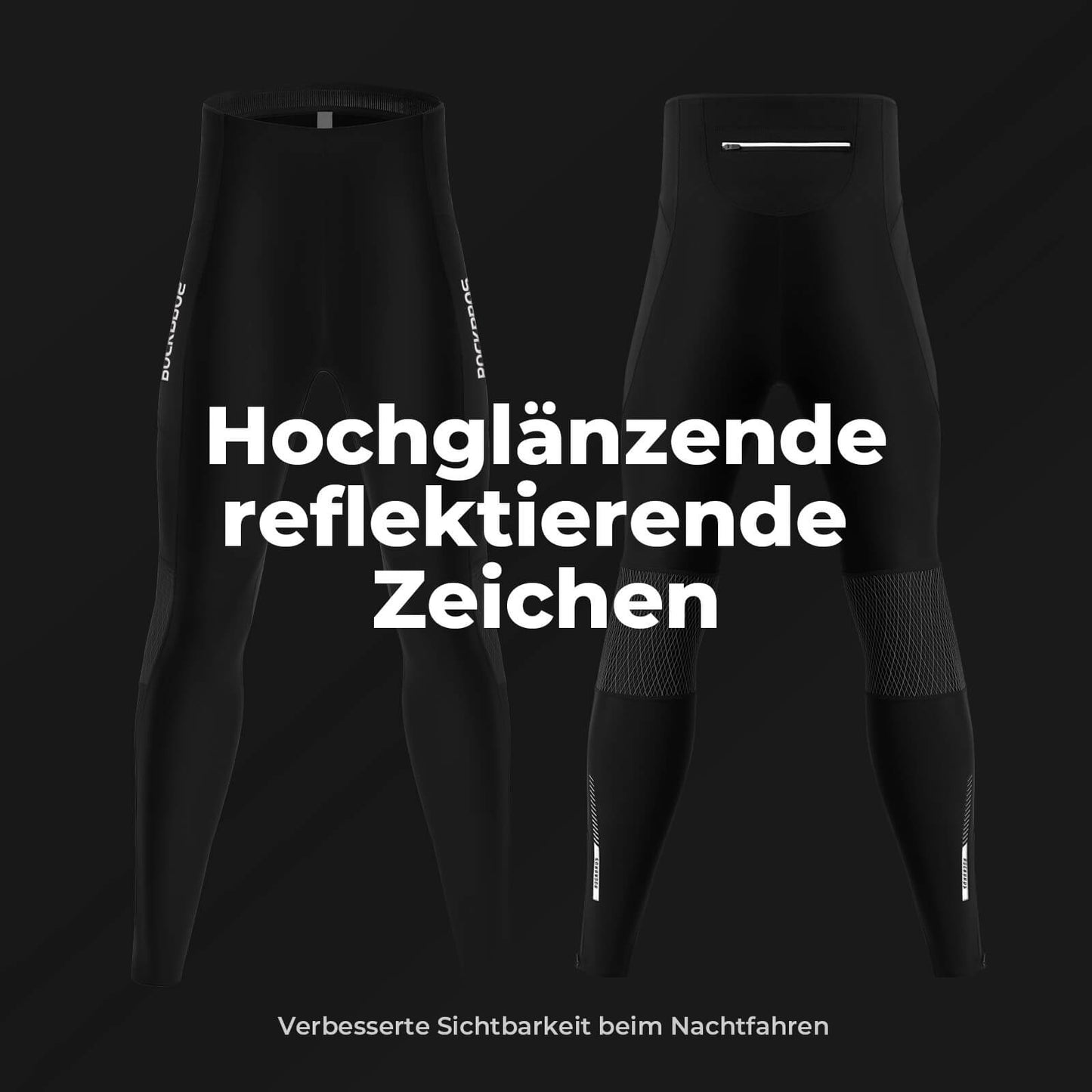 Winterse thermische fietsbroek, fleece compressielegging, 3 zakken, ROCKBROS