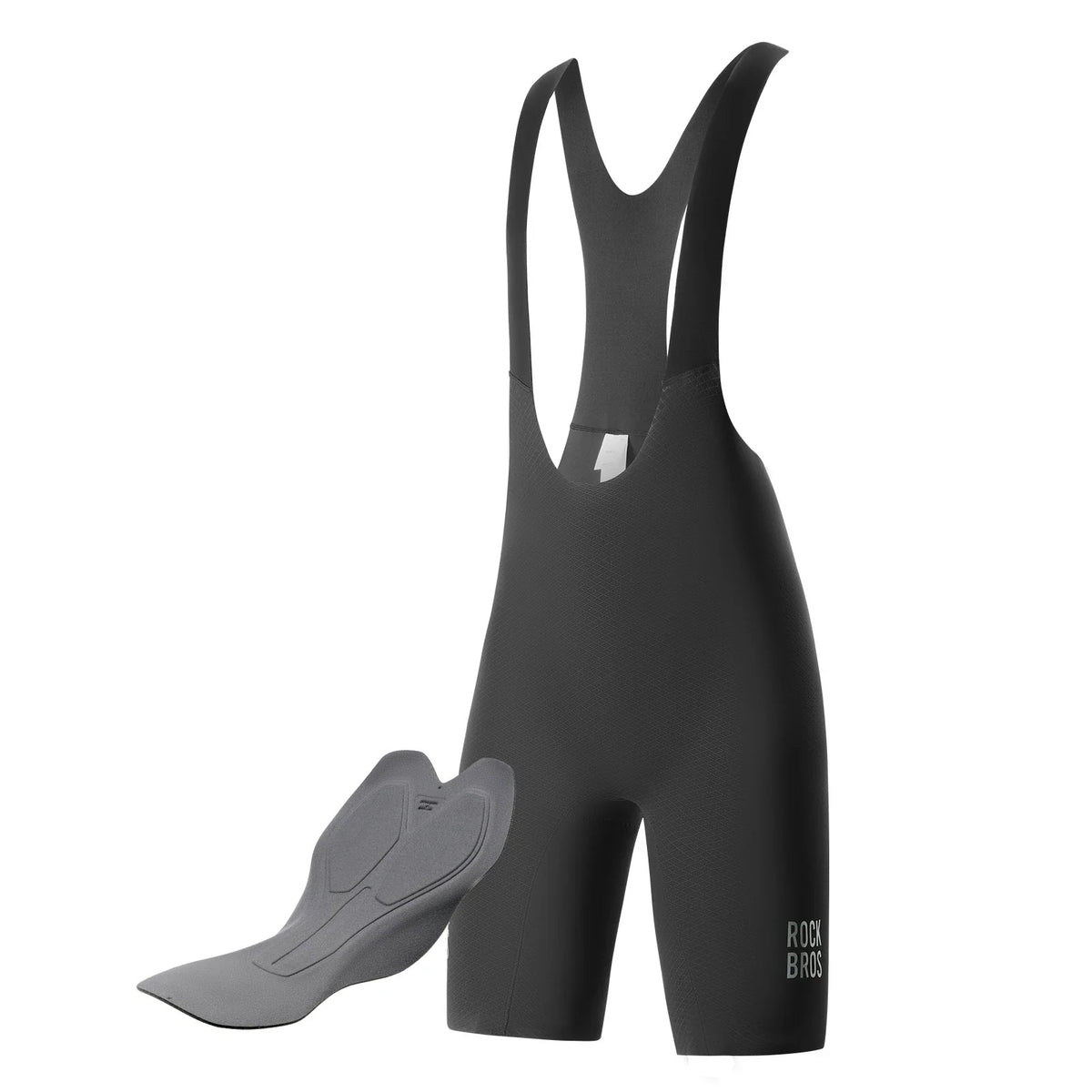 ROCKBROS Fietsbroek Heren Kort Gevoerd met Bretels, Korte Fietsbroek Met Reflectoren Zomer