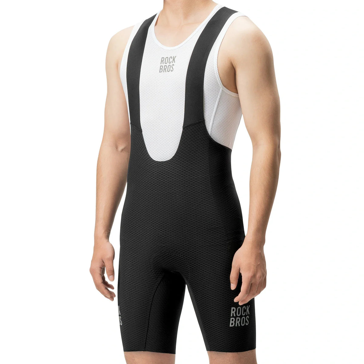 ROCKBROS Fietsbroek Heren Kort Gevoerd met Bretels, Korte Fietsbroek Met Reflectoren Zomer