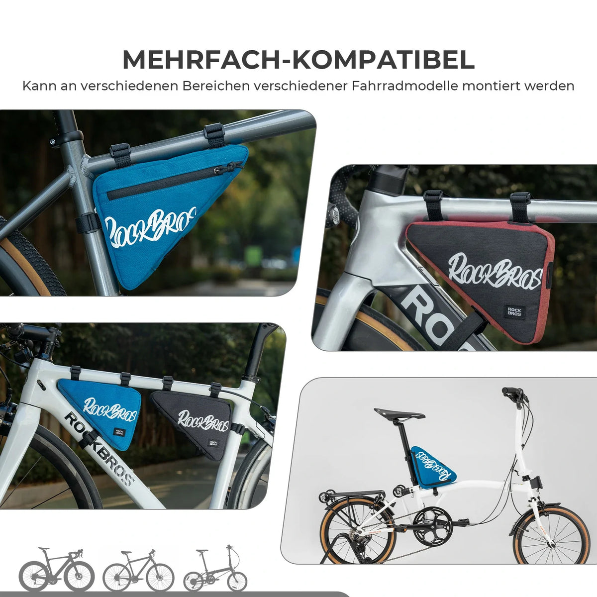 ROCKBROS Frametas Fiets Driehoekstas 0.8L–1.4L