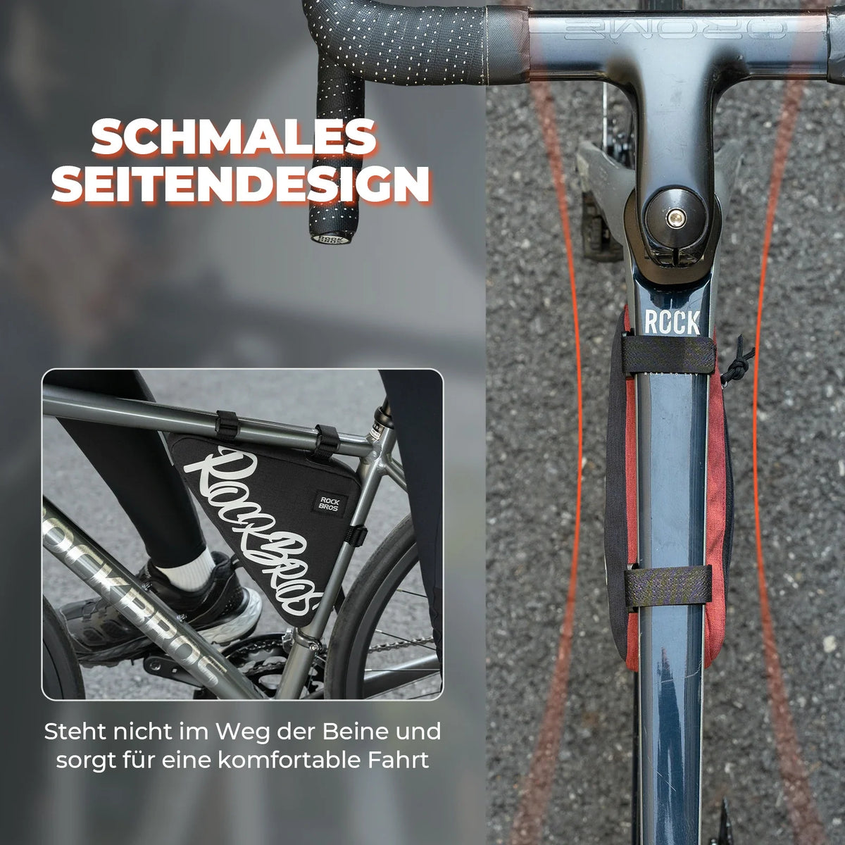 ROCKBROS Frametas Fiets Driehoekstas 0.8L–1.4L