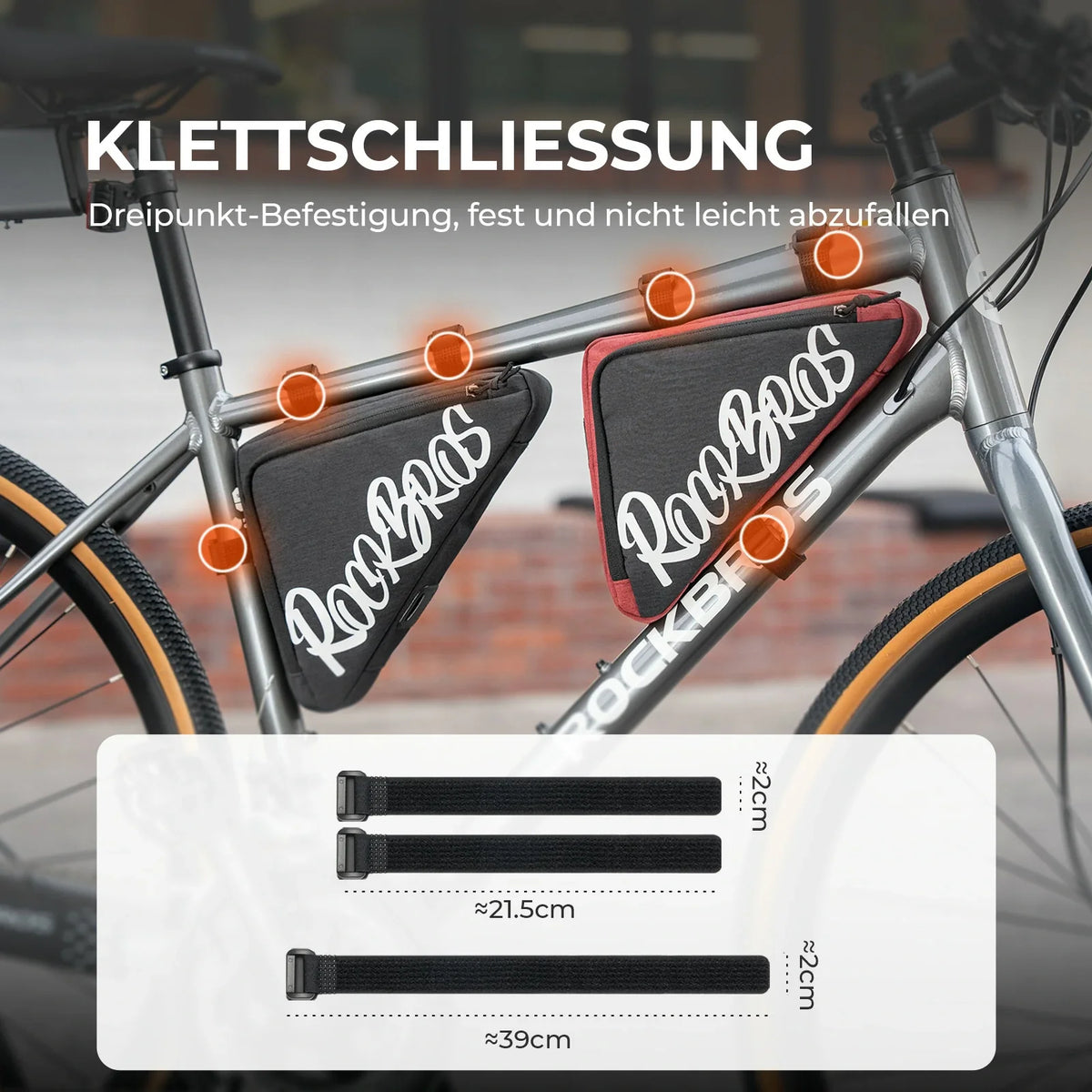 ROCKBROS Frametas Fiets Driehoekstas 0.8L–1.4L