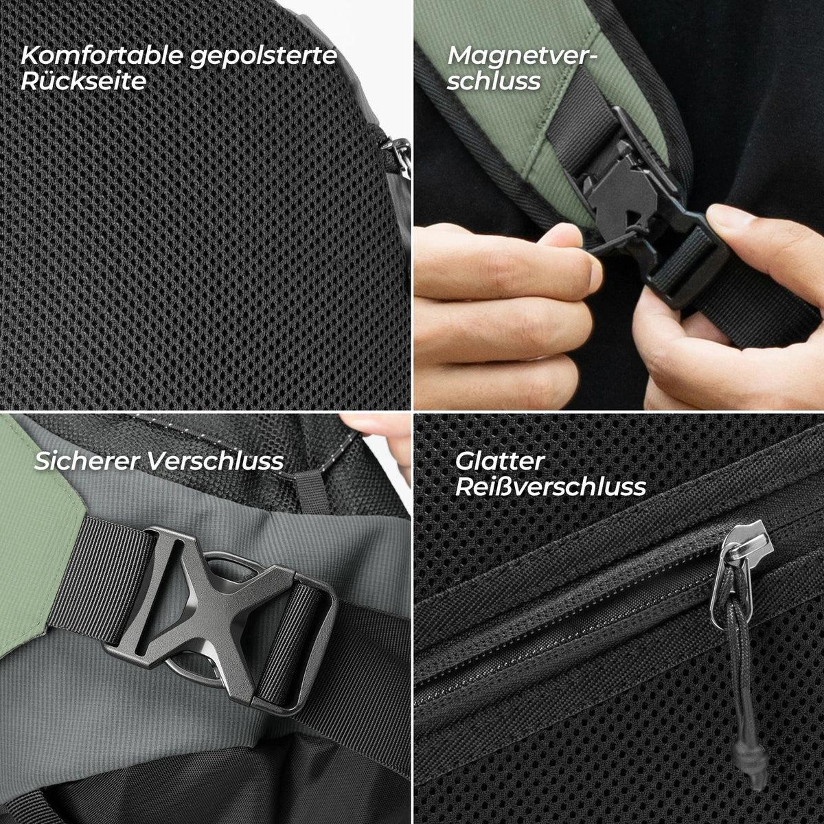ROCKBROS Sling Bag Groot, Sling Rugzak met Magnetische Sluiting, Crossbody-tas