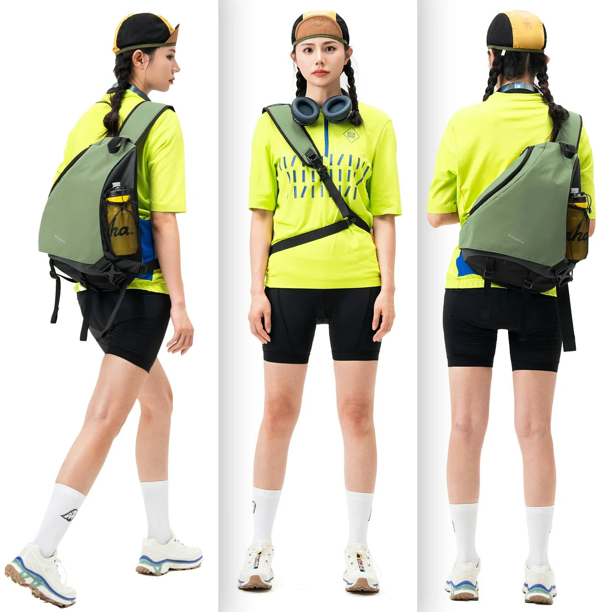 ROCKBROS Sling Bag Groot, Sling Rugzak met Magnetische Sluiting, Crossbody-tas