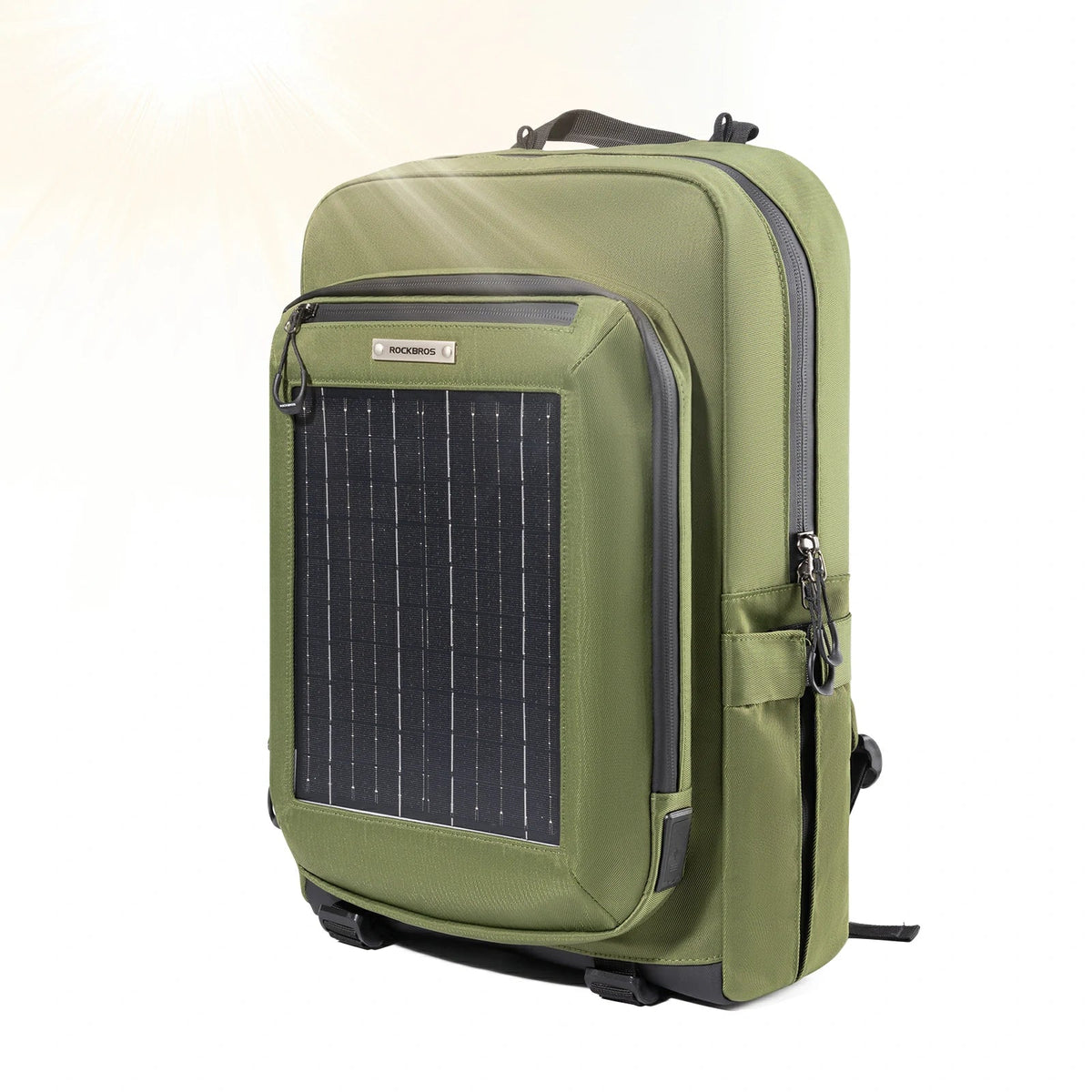 ROCKBROS Zonnestralenrugzak Solar Rugzak 20L met Flexibel Afneembaar 10V 14W